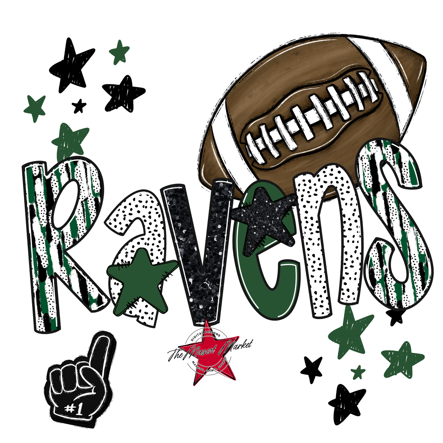 Ravens Football Scrape-Green