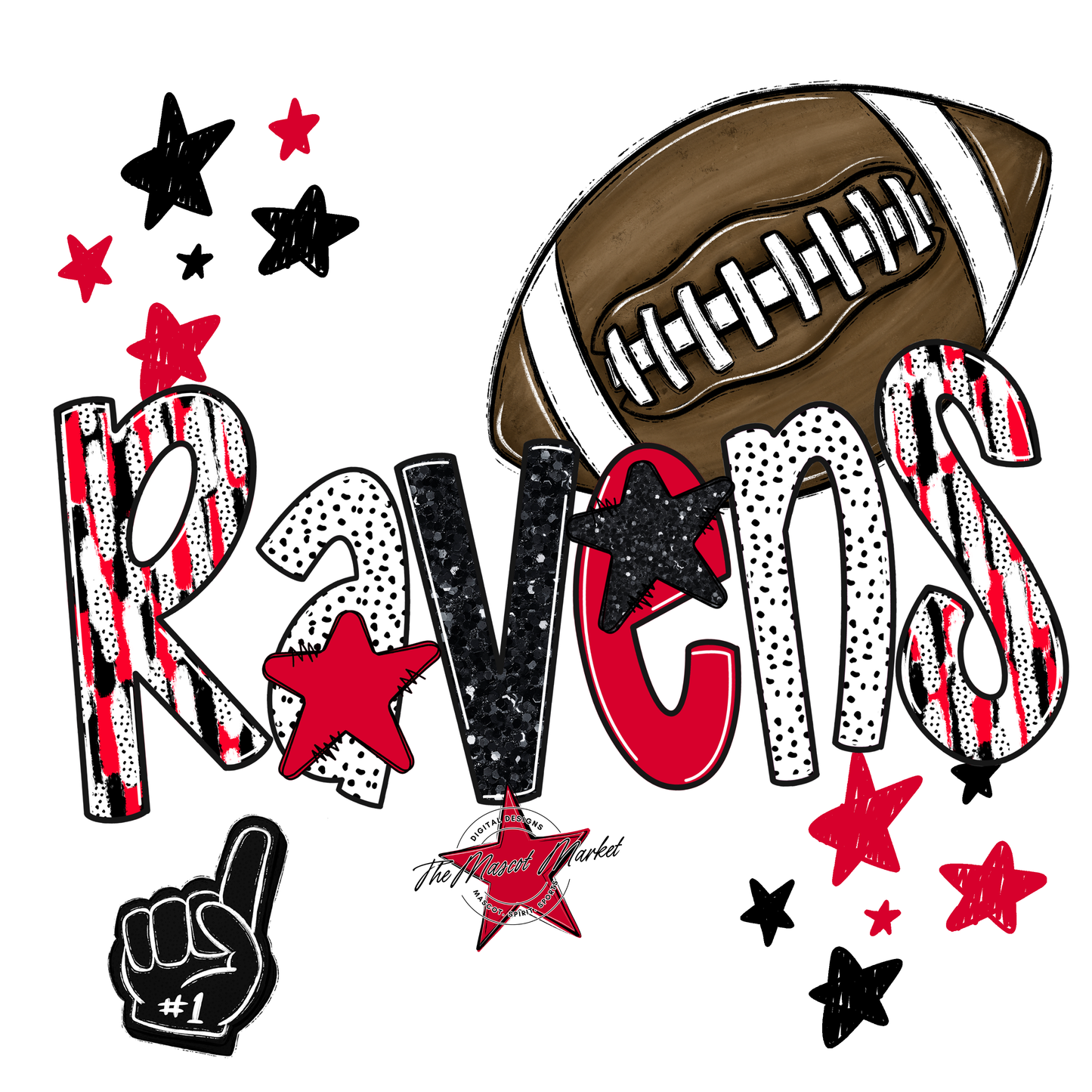 Ravens Football Scrape-Red