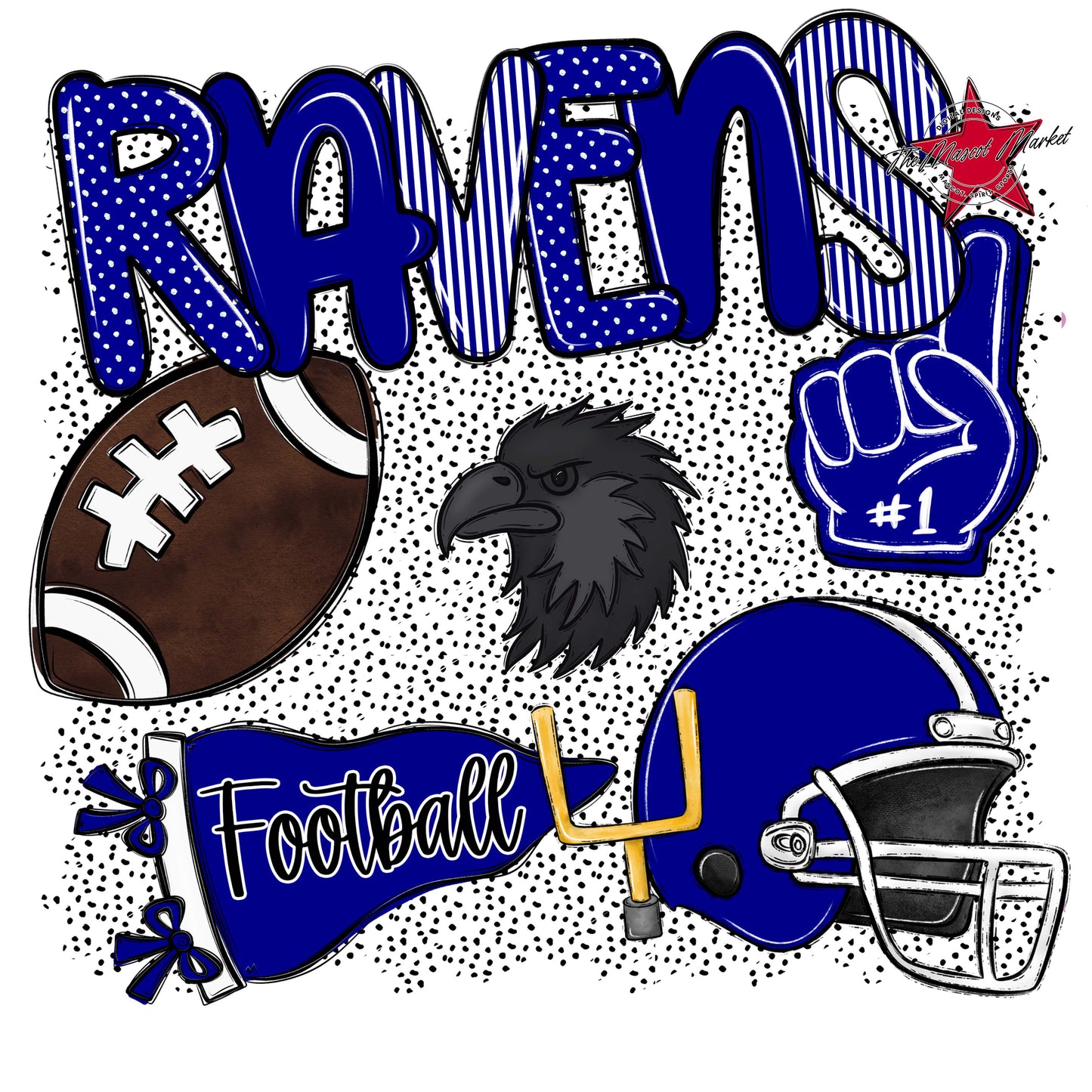 Ravens Football Spirit-Blue