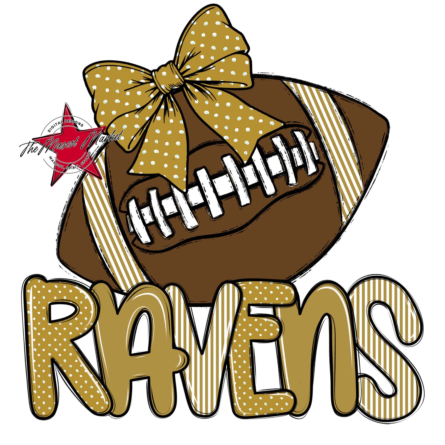Ravens Football Spirit Design-Gold