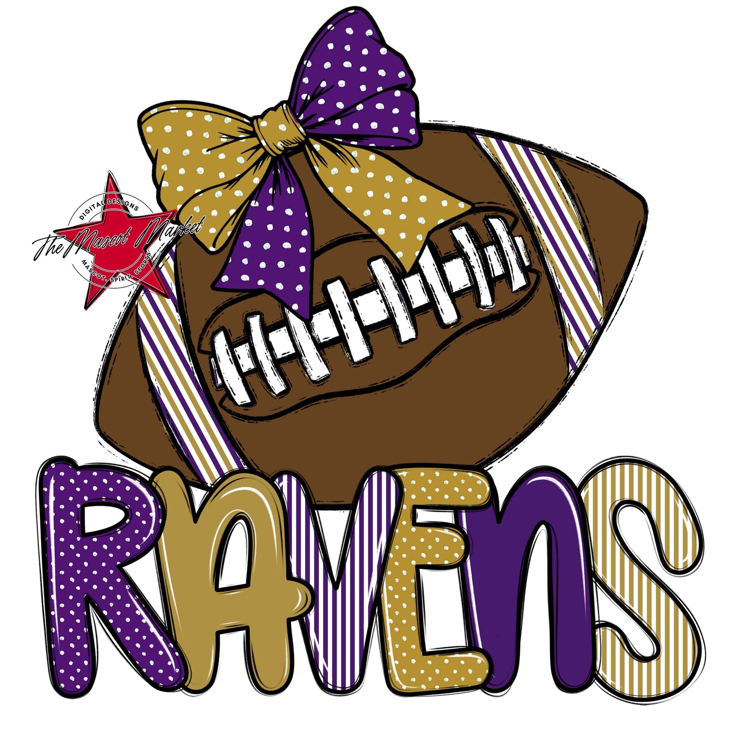 Ravens Football Spirit Design-Purple & Gold