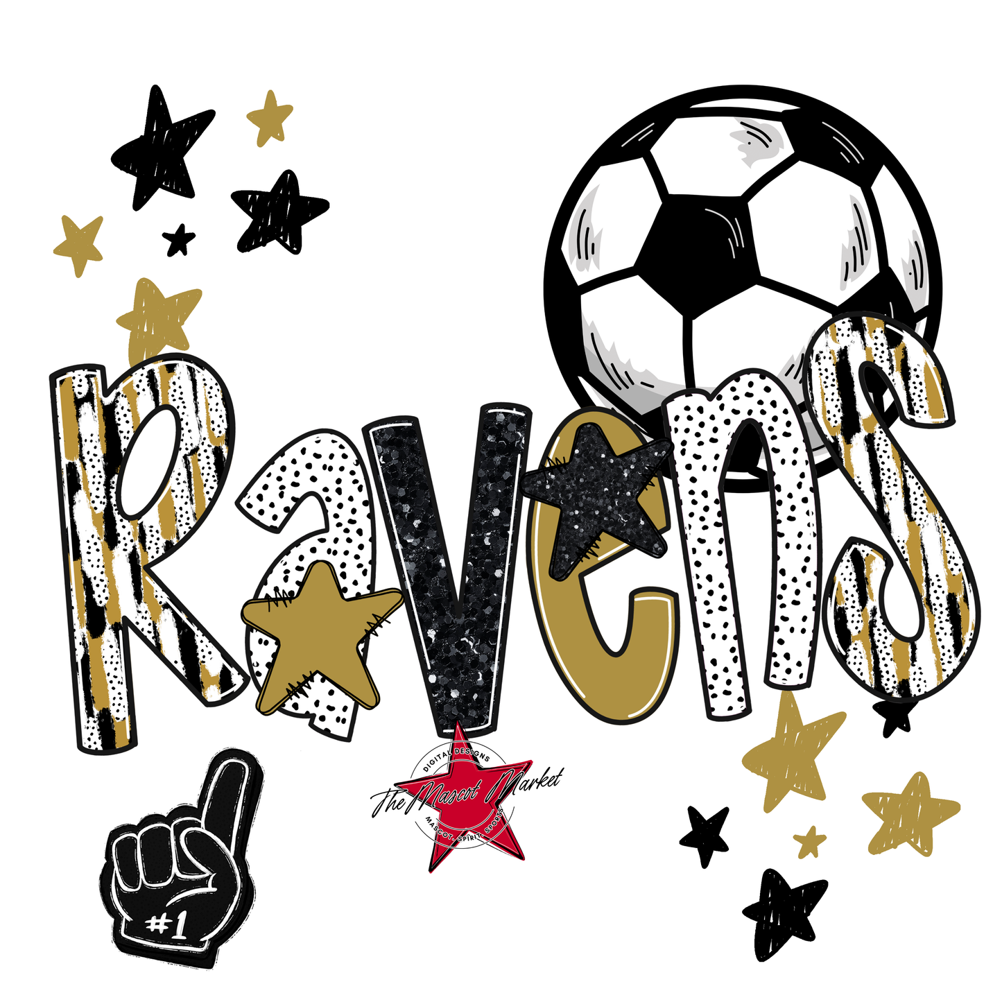 Ravens Soccer Scrape-Gold