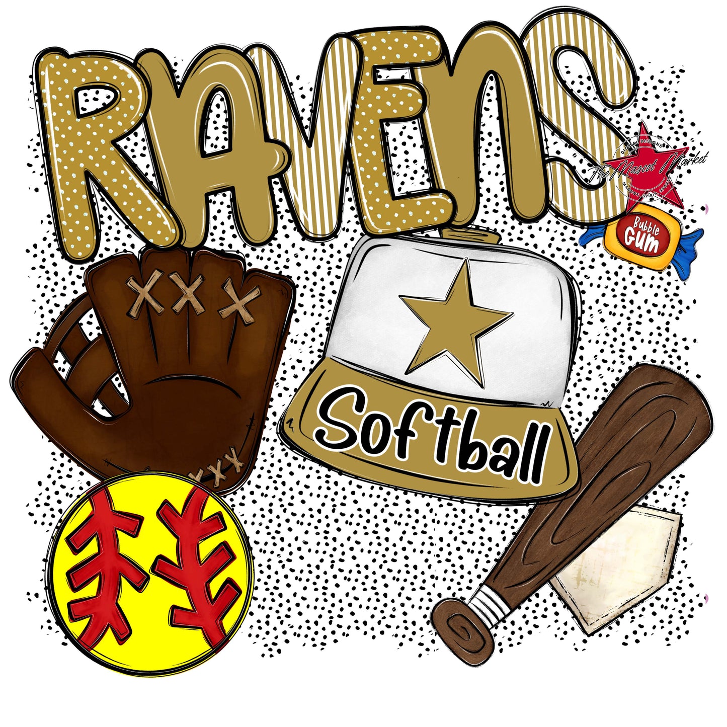 Ravens Softball Spirit-Gold