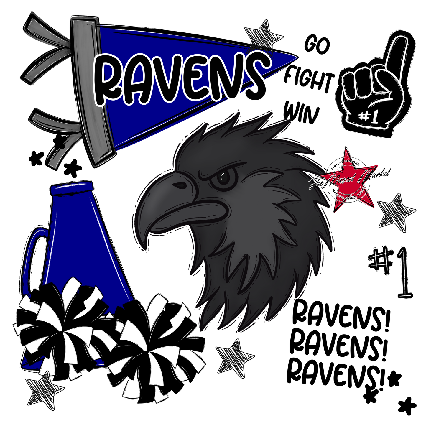 Ravens Spirit Design-Blue