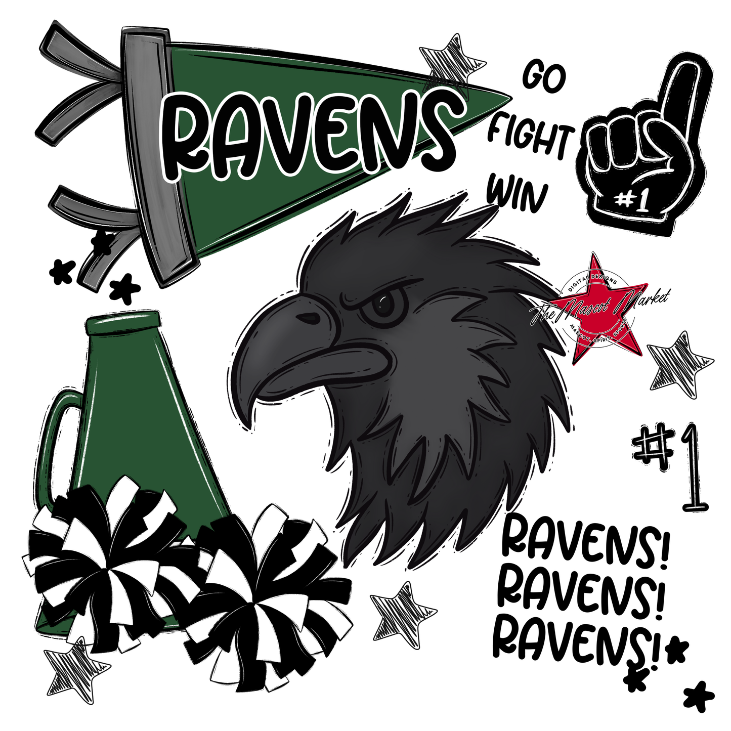 Ravens Spirit Design-Green