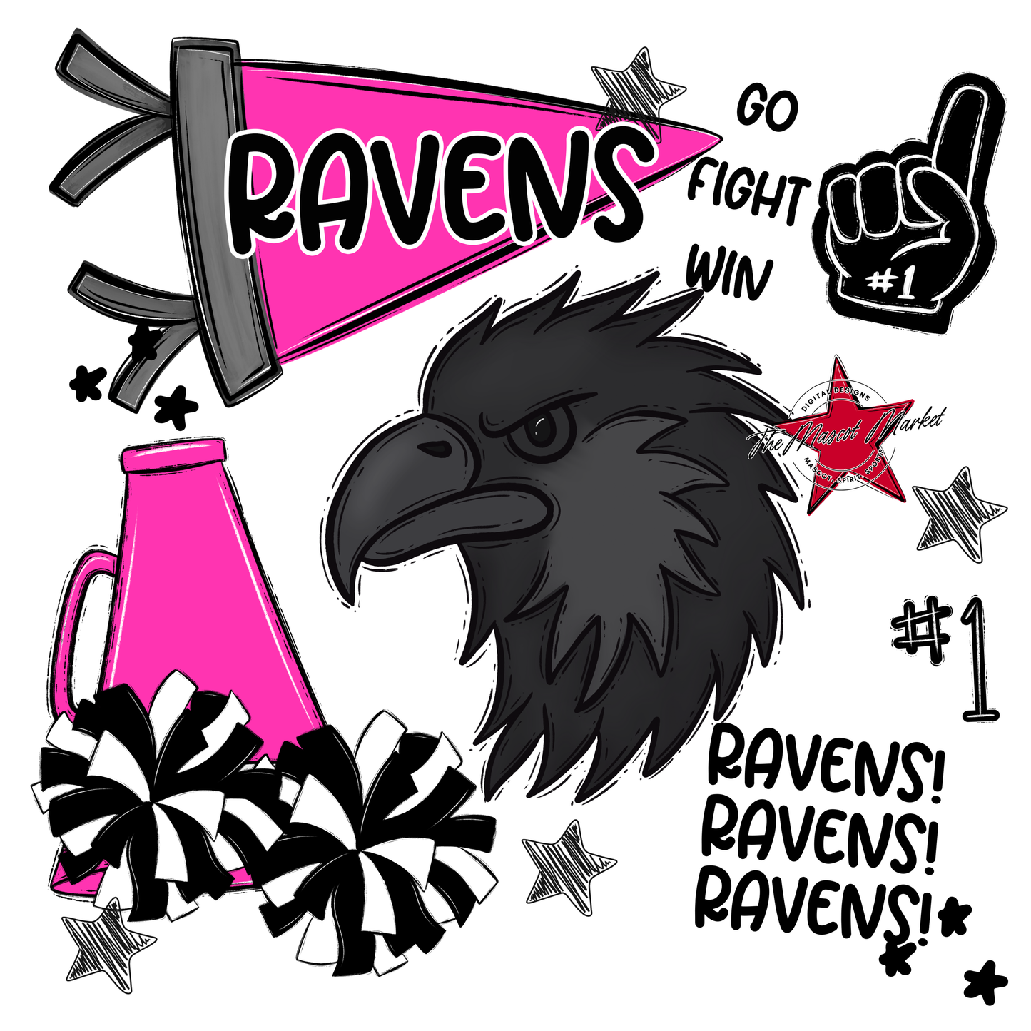 Ravens Spirit Design-Pink