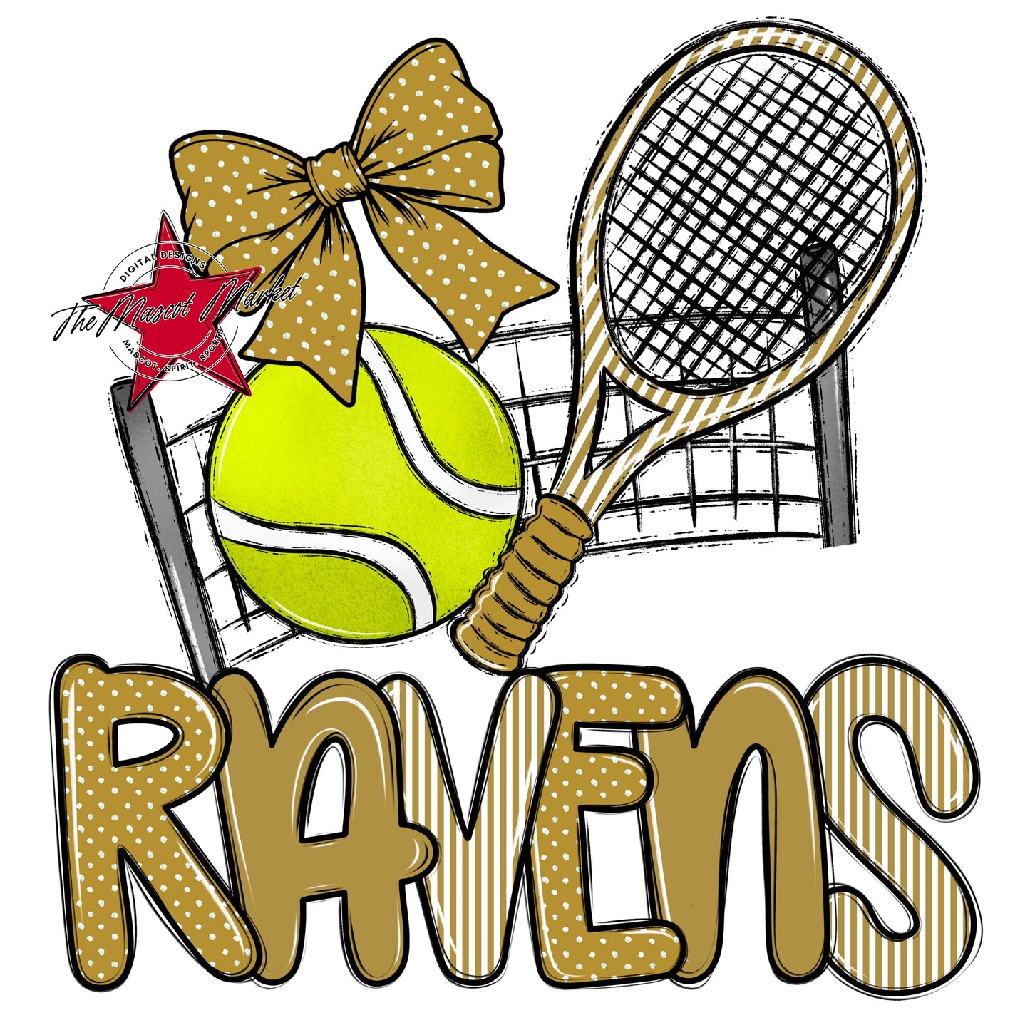 Ravens Tennis Spirit Design-Gold