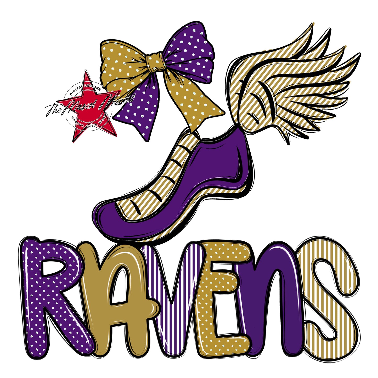 Ravens Track Spirit Design-Purple & Gold