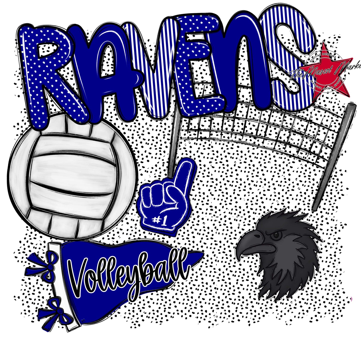Ravens Volleyball Spirit-Blue