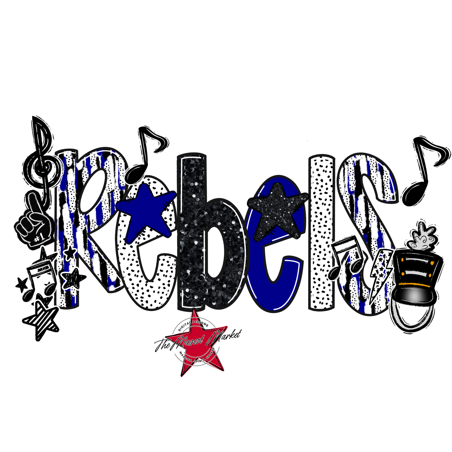 Rebels Band Scrape-Blue