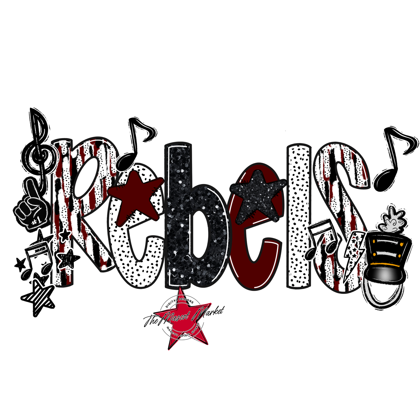 Rebels Band Scrape-Maroon