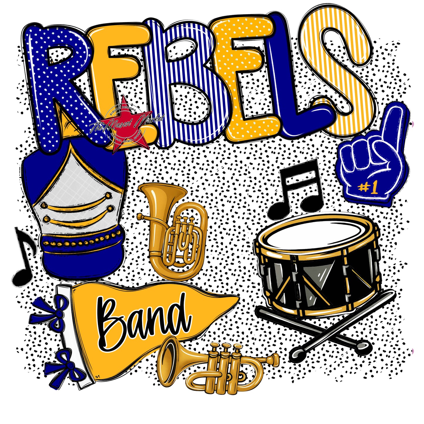Rebels Band Spirit-Blue & Yellow