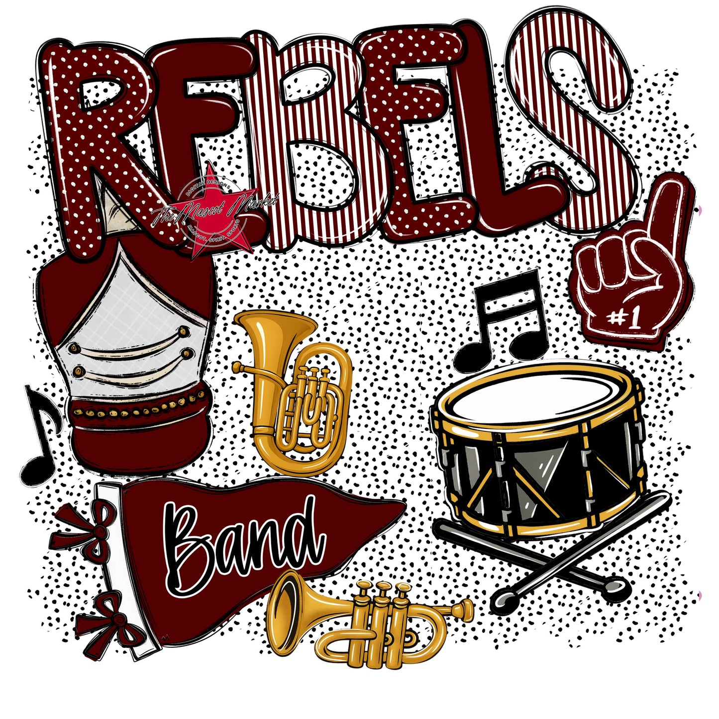 Rebels Band Spirit-Maroon