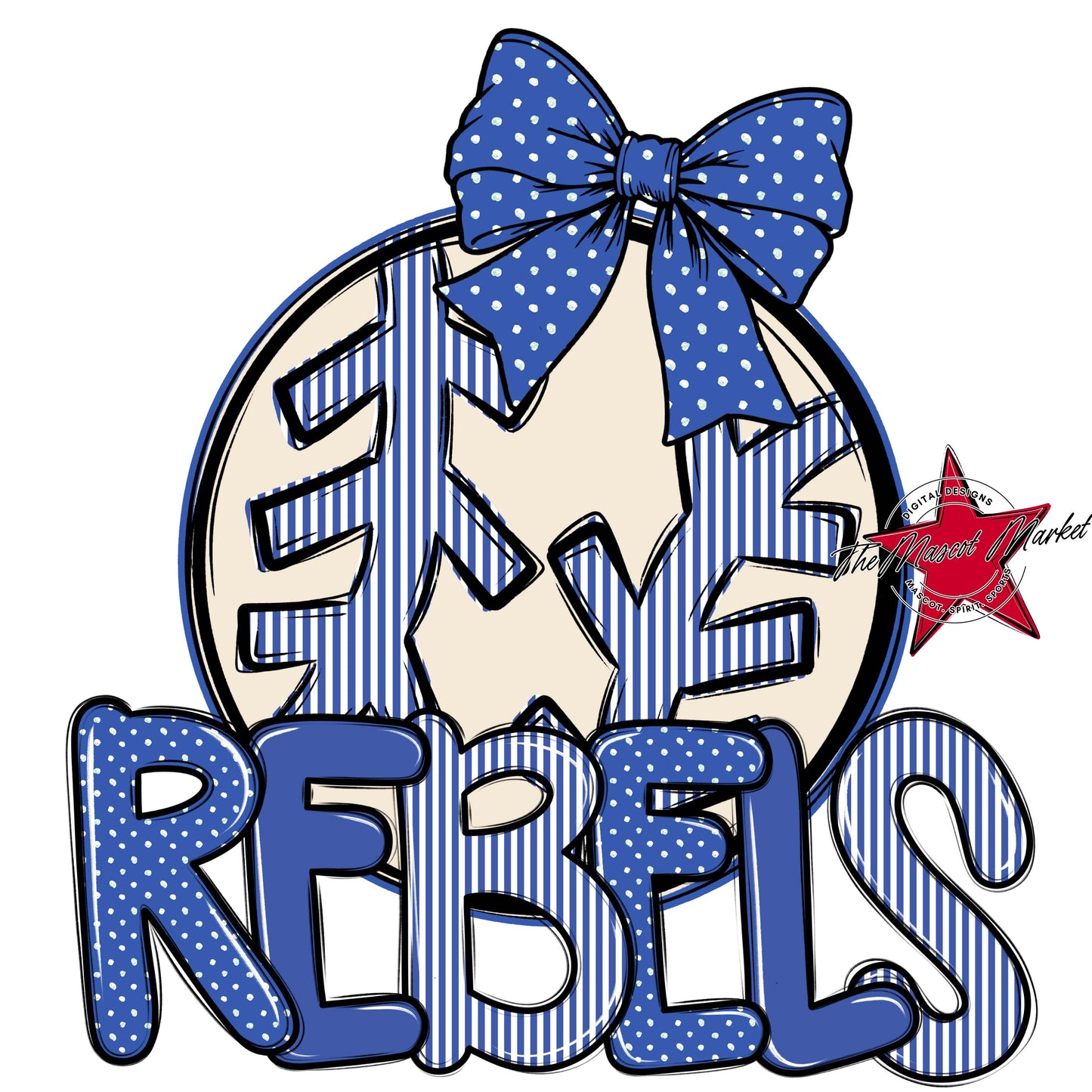 Rebels Baseball-Softball Spirit Design-Off Blue