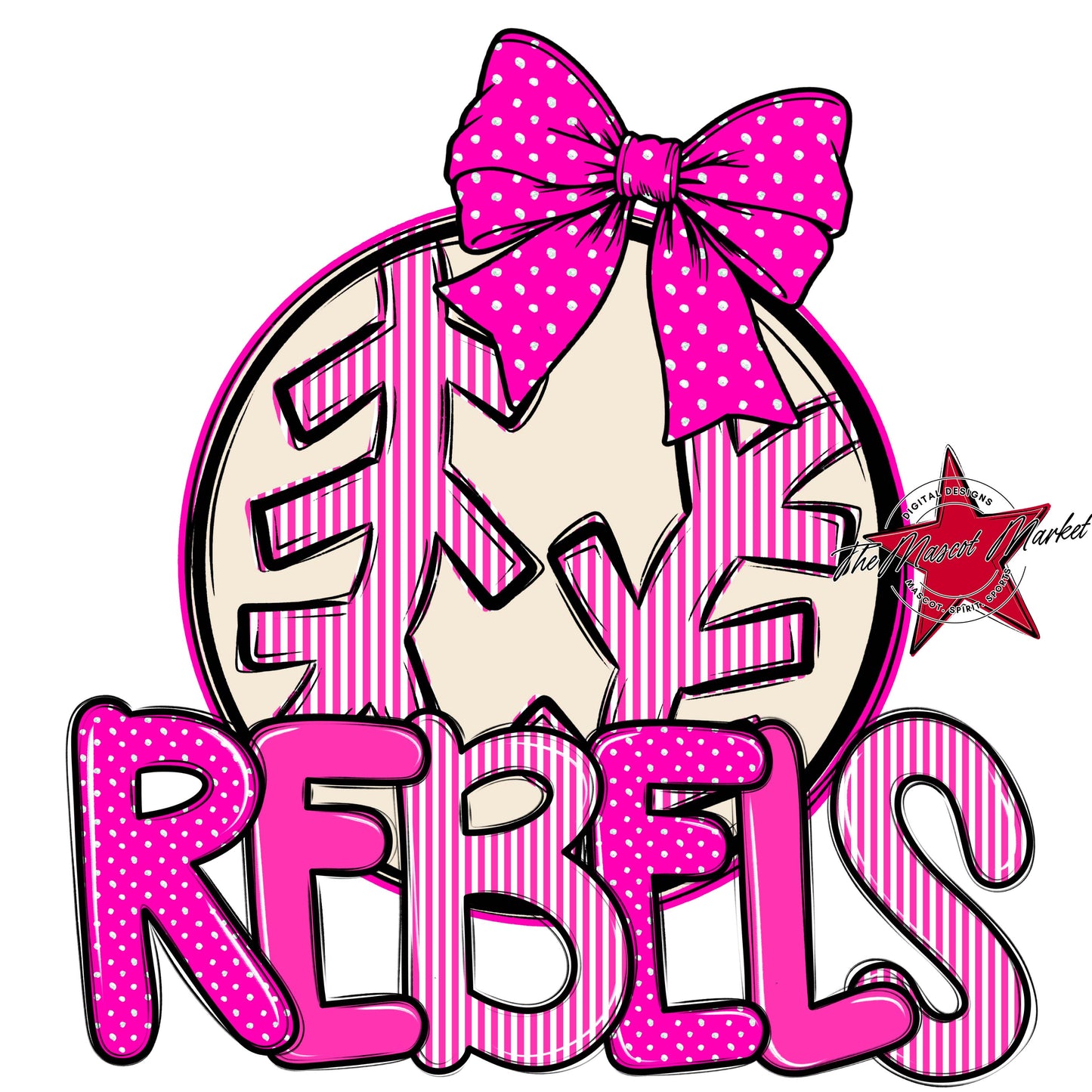 Rebels Baseball-Softball Spirit Design-Pink