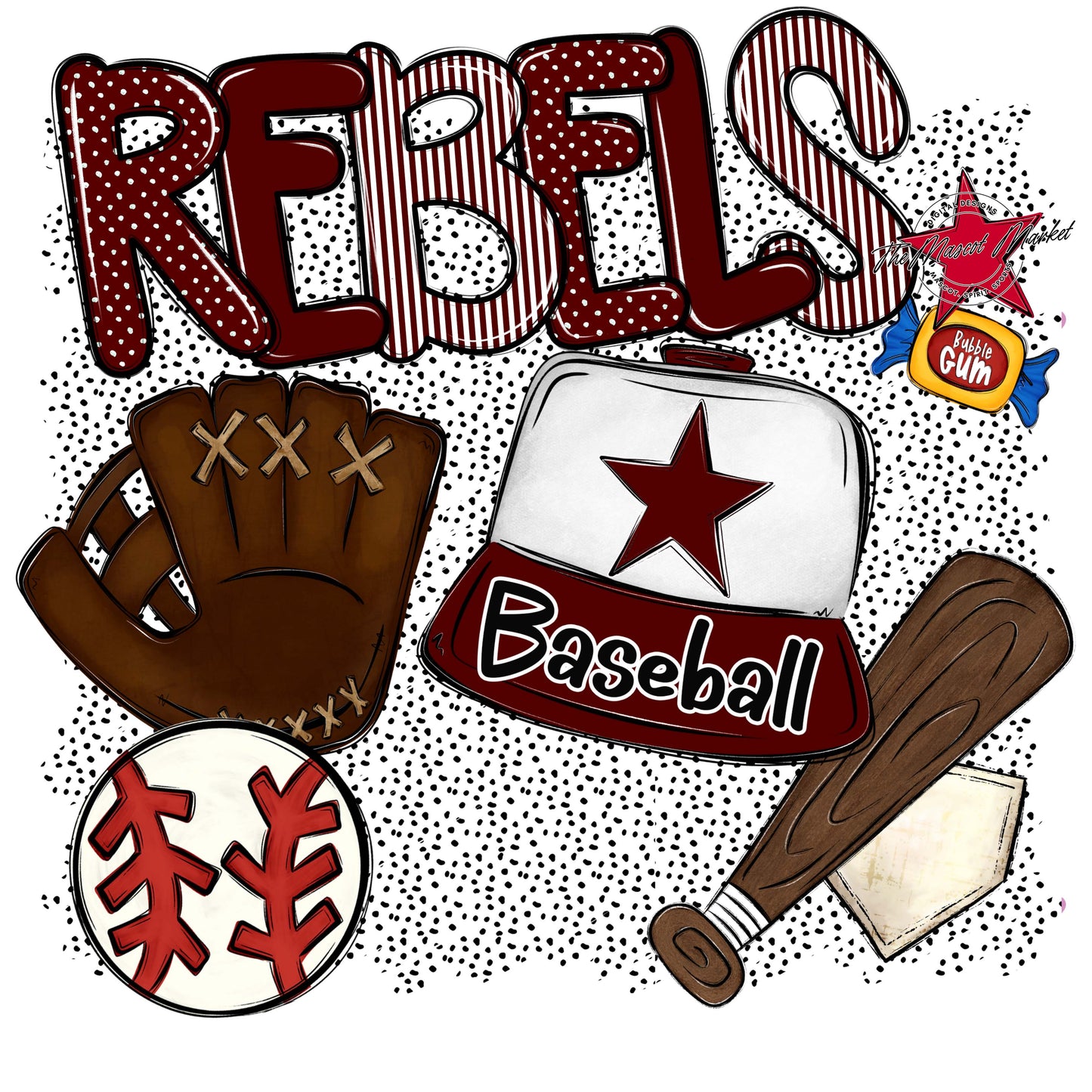 Rebels Baseball Spirit-Maroon