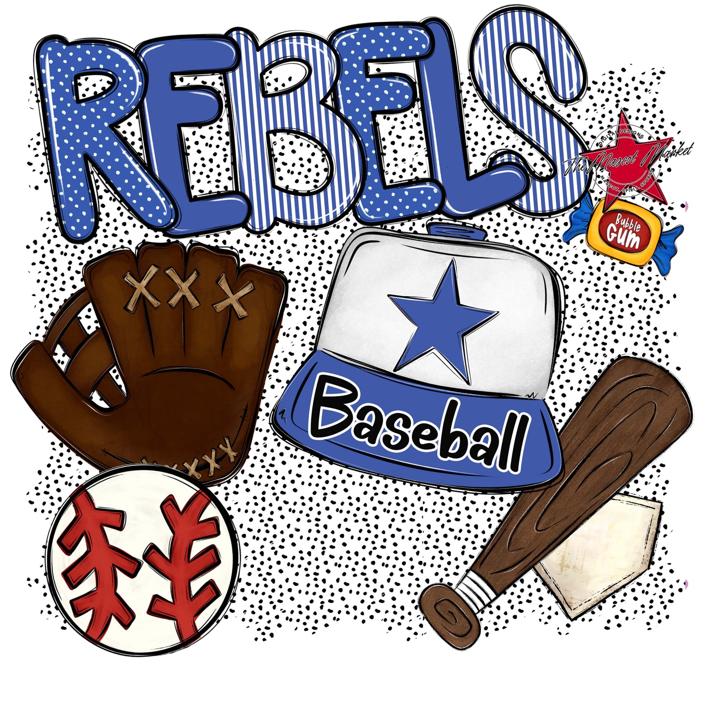 Rebels Baseball Spirit-Off Blue