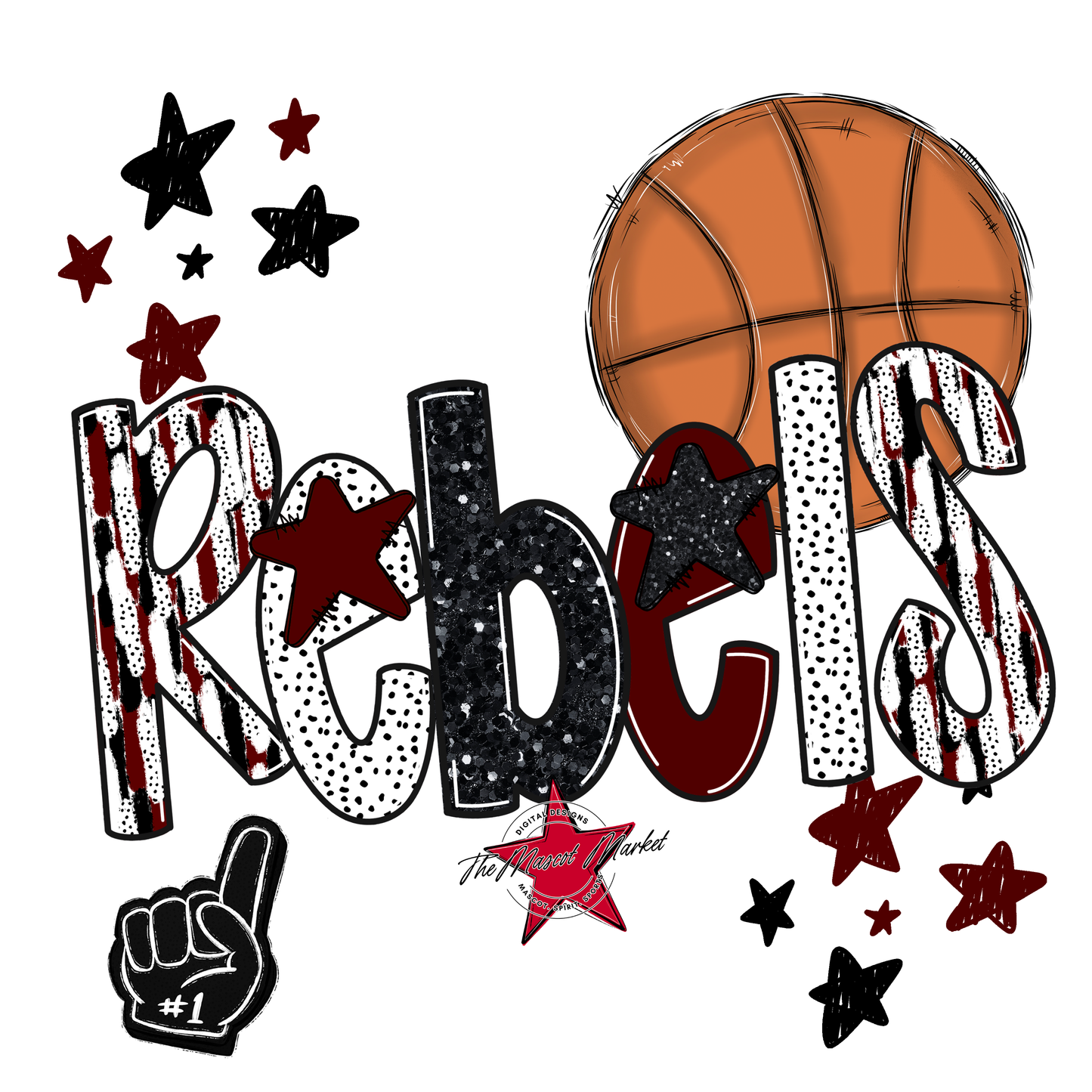 Rebels Basketball Scrape-Maroon