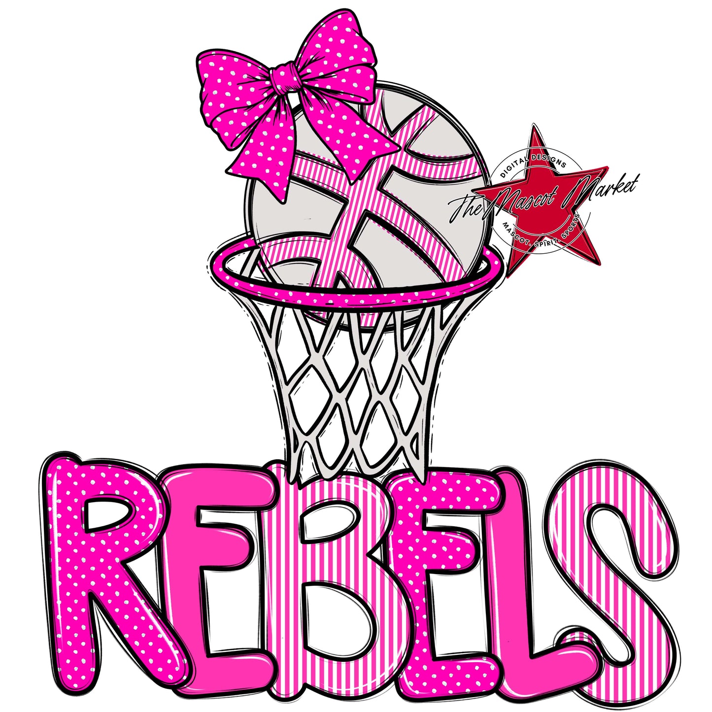 Rebels Basketball Spirit Design-Pink