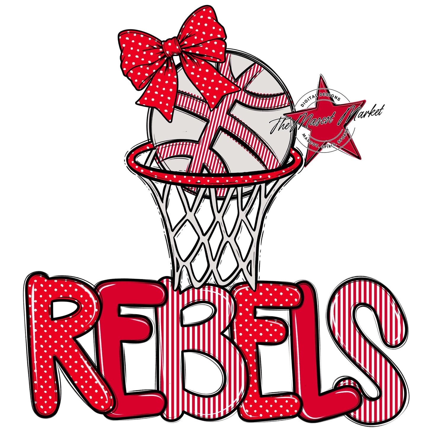 Rebels Basketball Spirit Design-Red