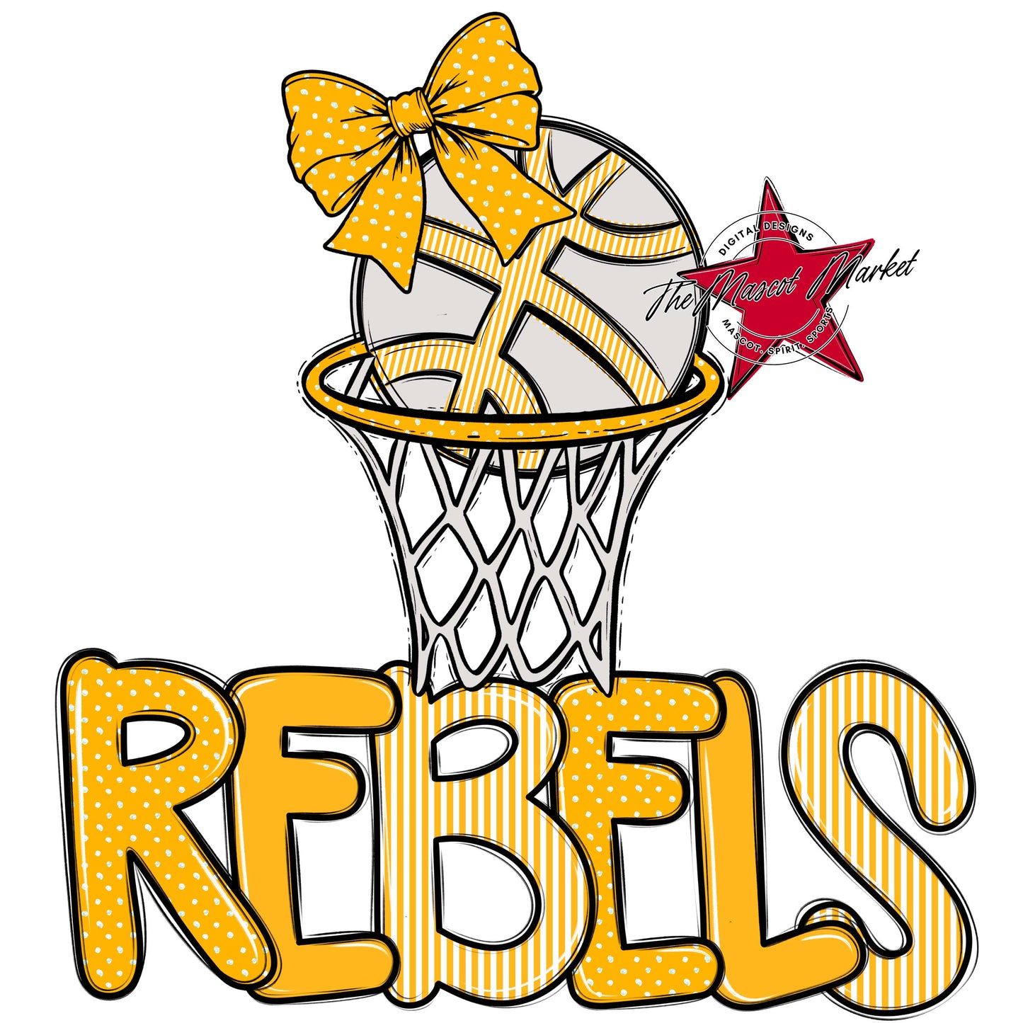 Rebels Basketball Spirit Design-Yellow