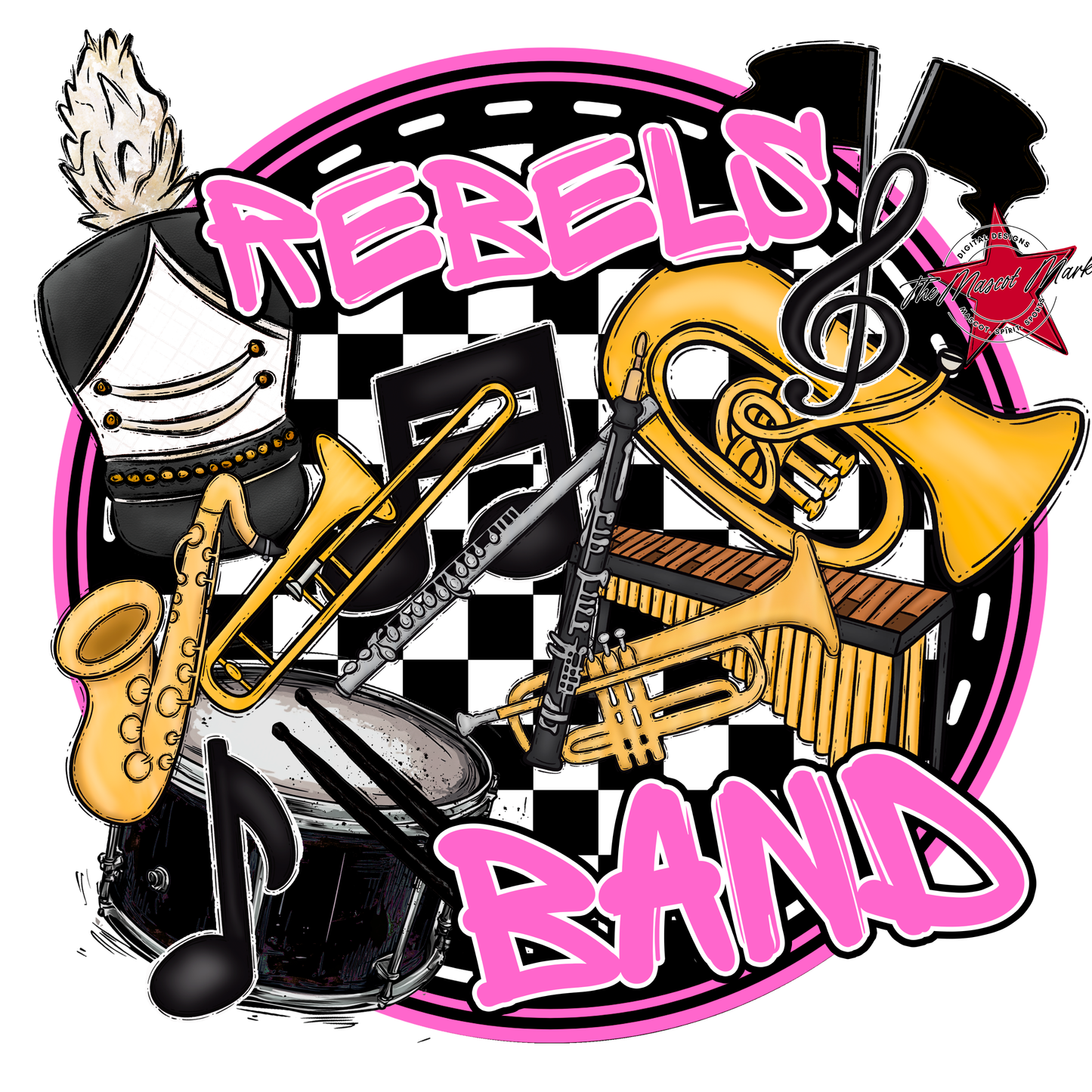Rebels Circle Band Design-Baby Pink