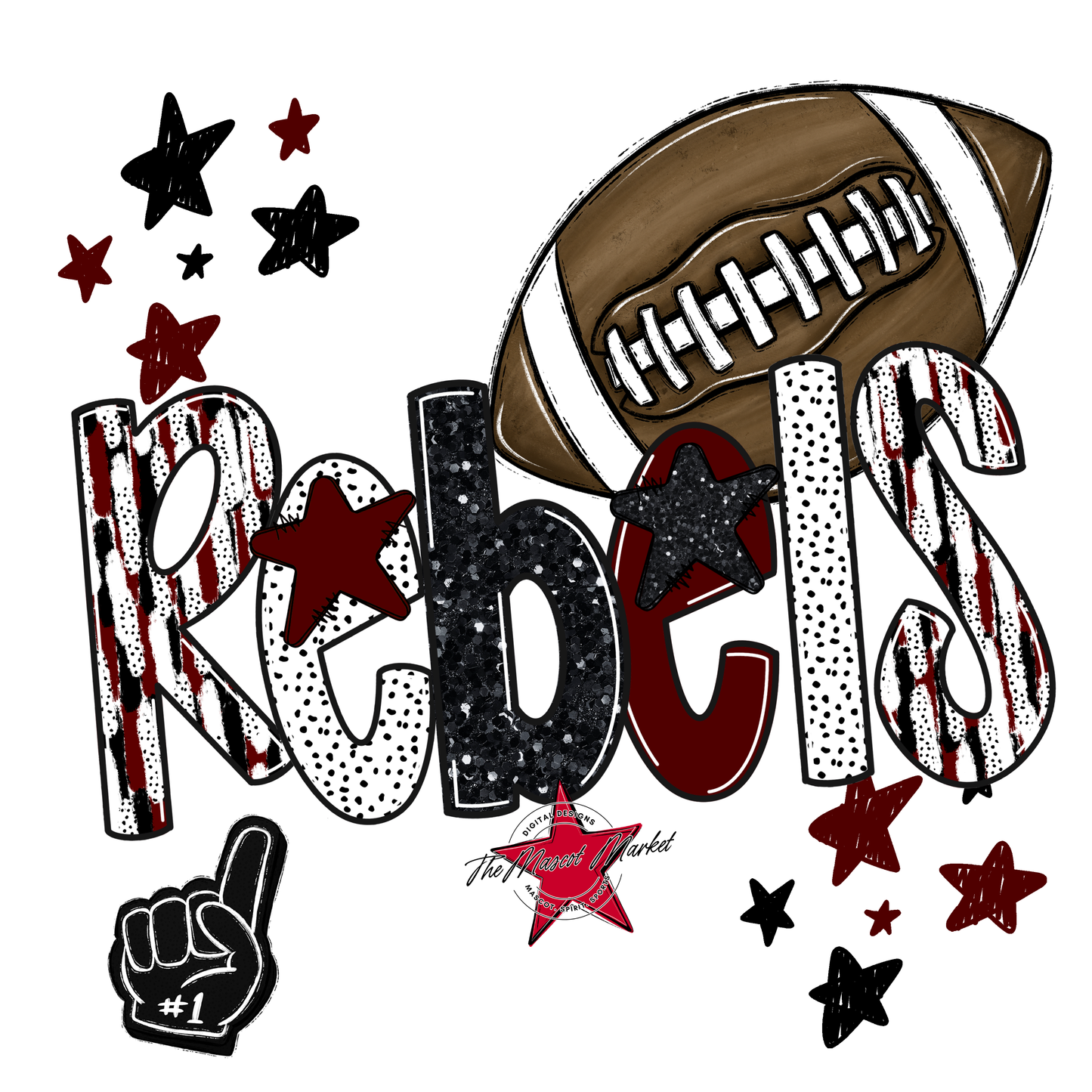 Rebels Football Scrape-Maroon