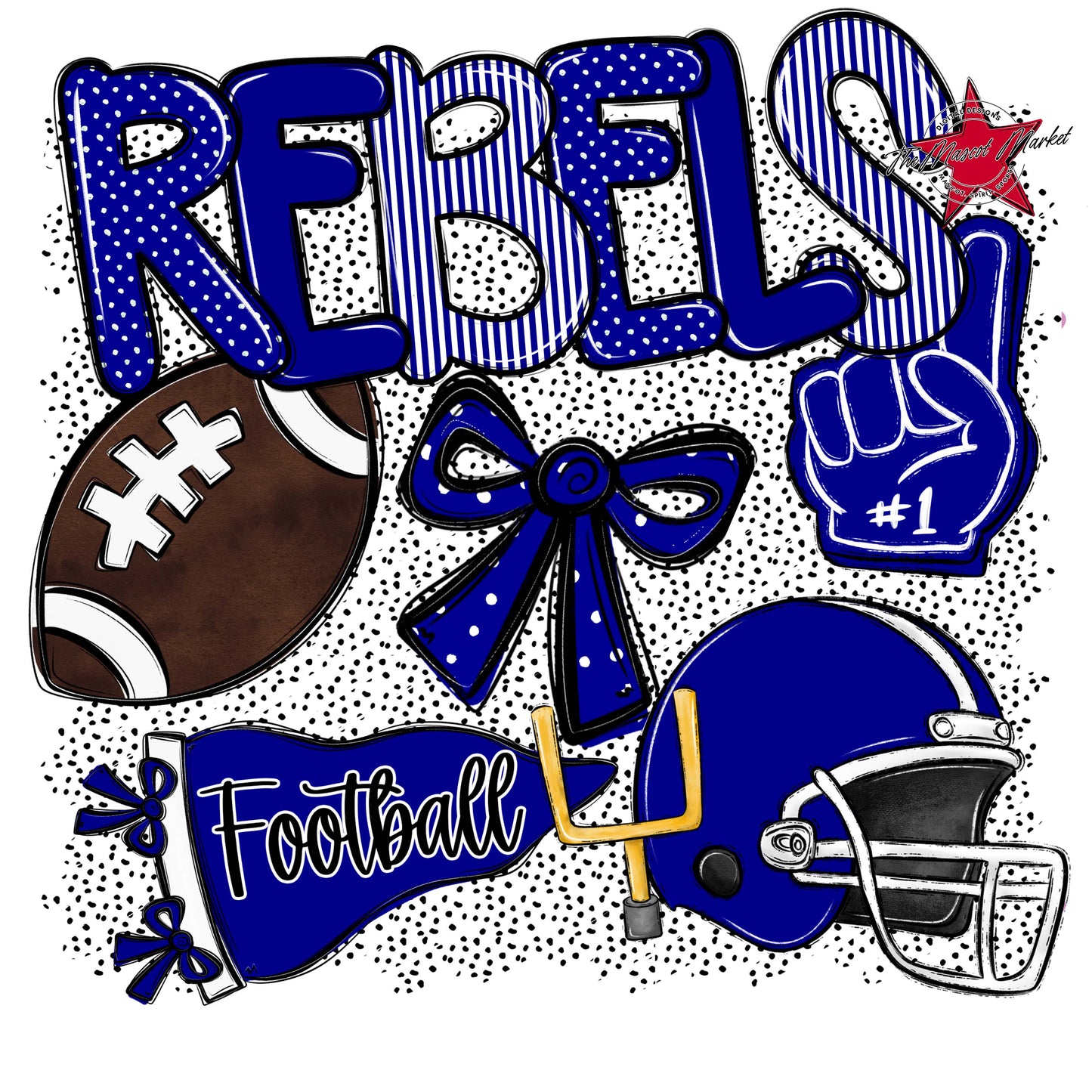 Rebels Football Spirit-Blue