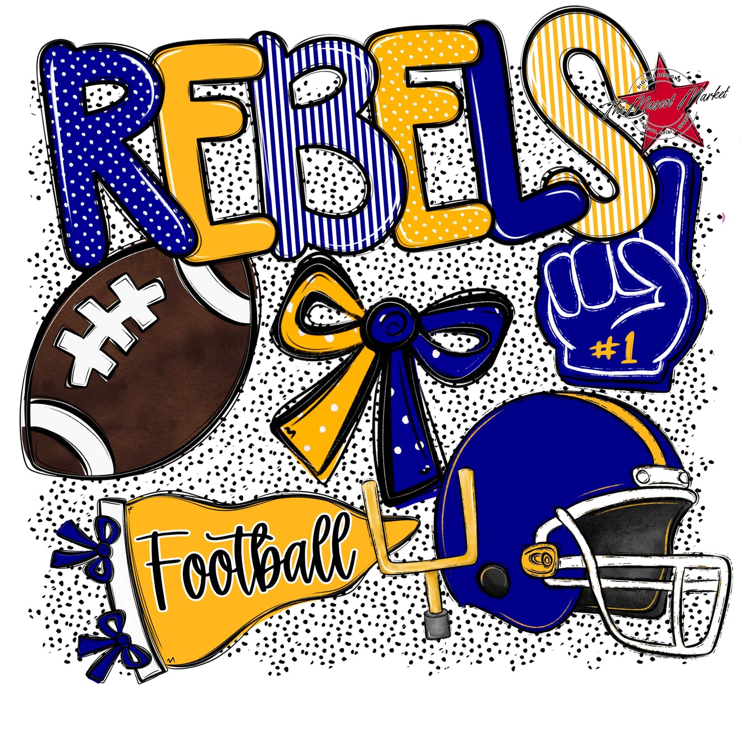 Rebels Football Spirit-Blue & Yellow