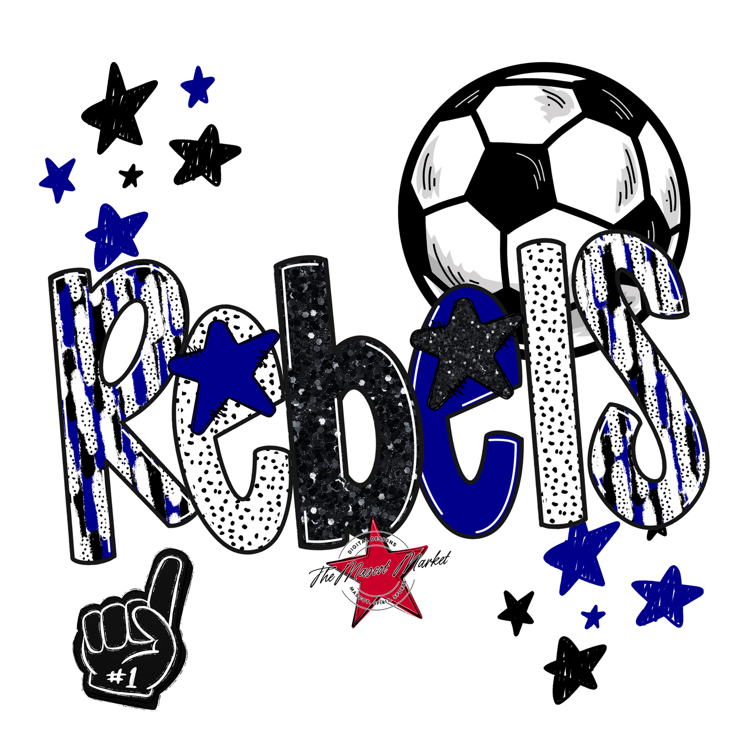 Rebels Soccer Scrape-Blue