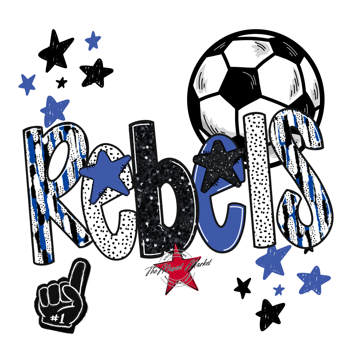 Rebels Soccer Scrape-Off Blue