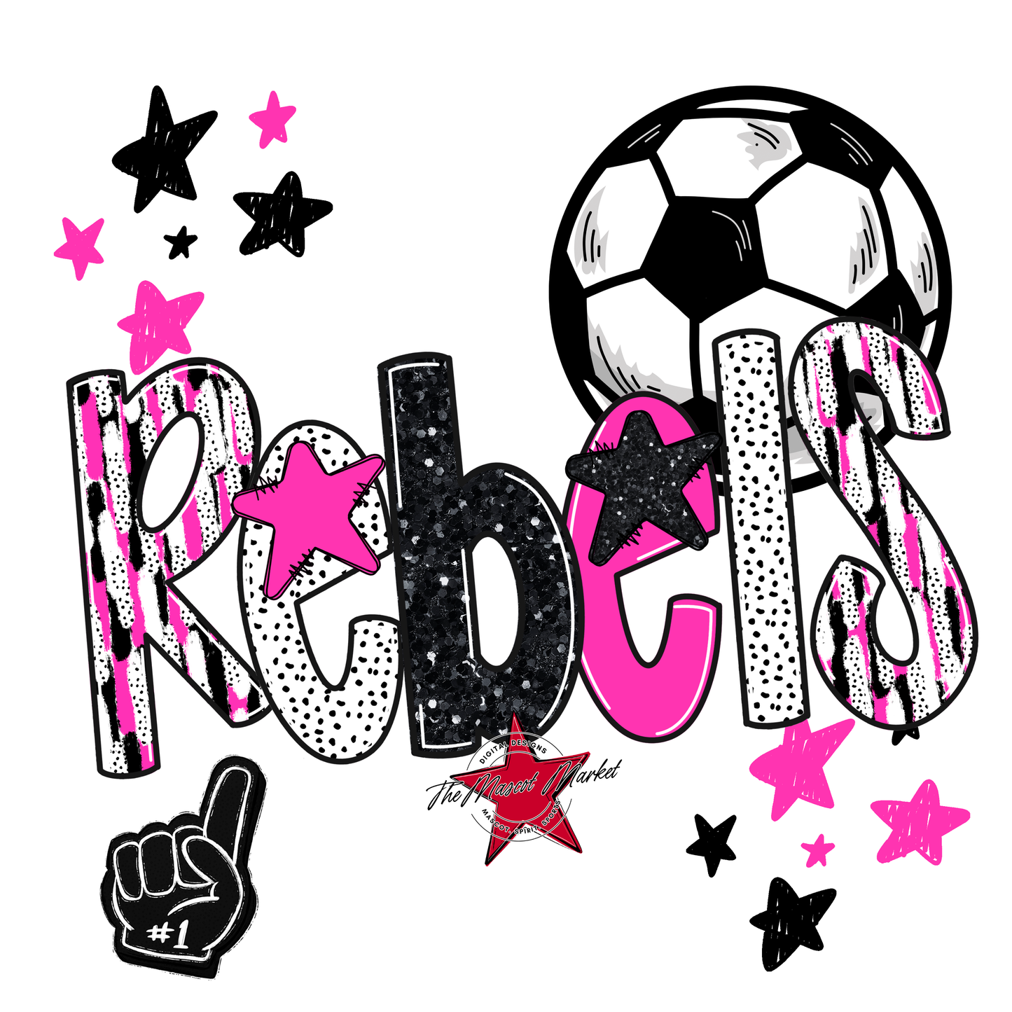 Rebels Soccer Scrape-Pink