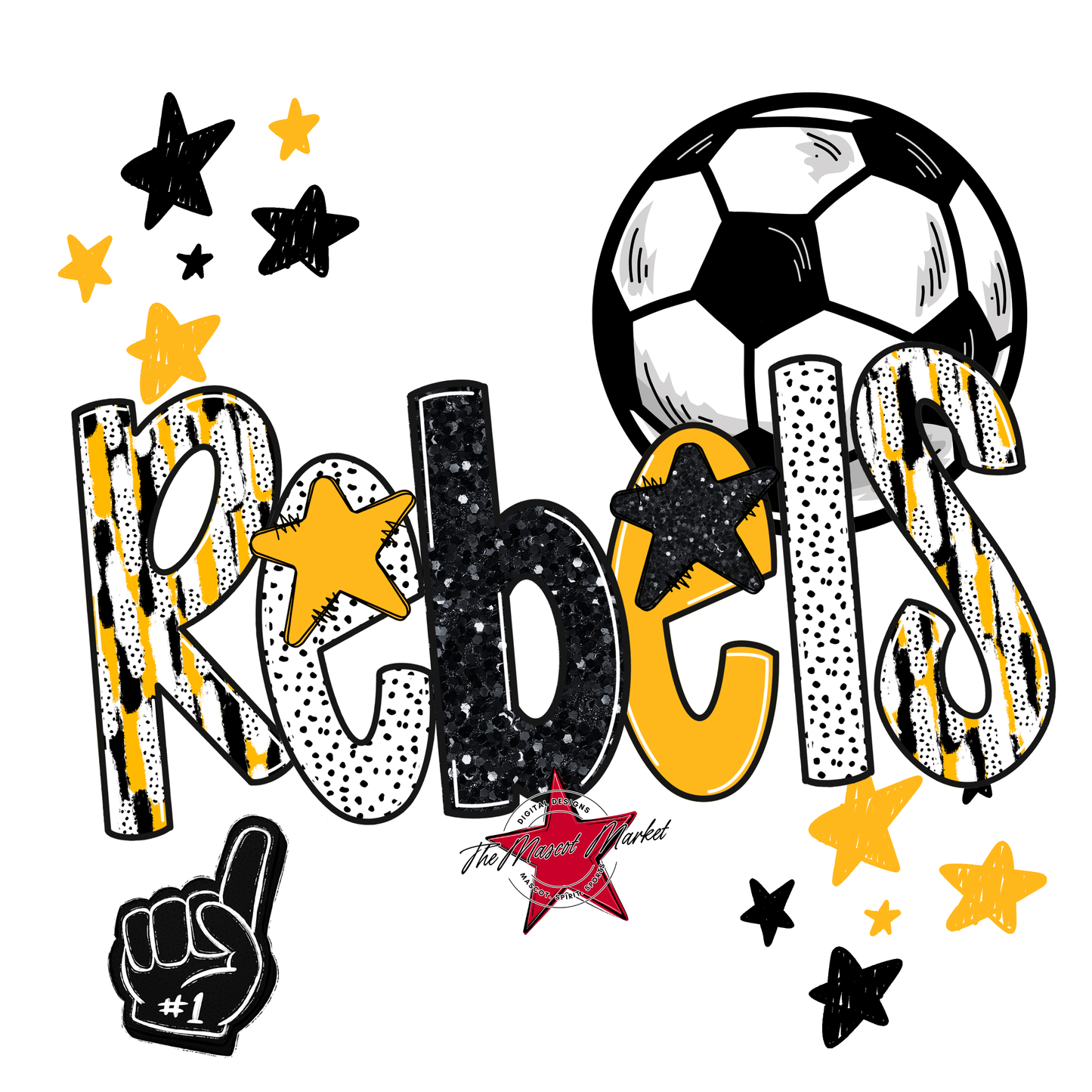 Rebels Soccer Scrape-Yellow