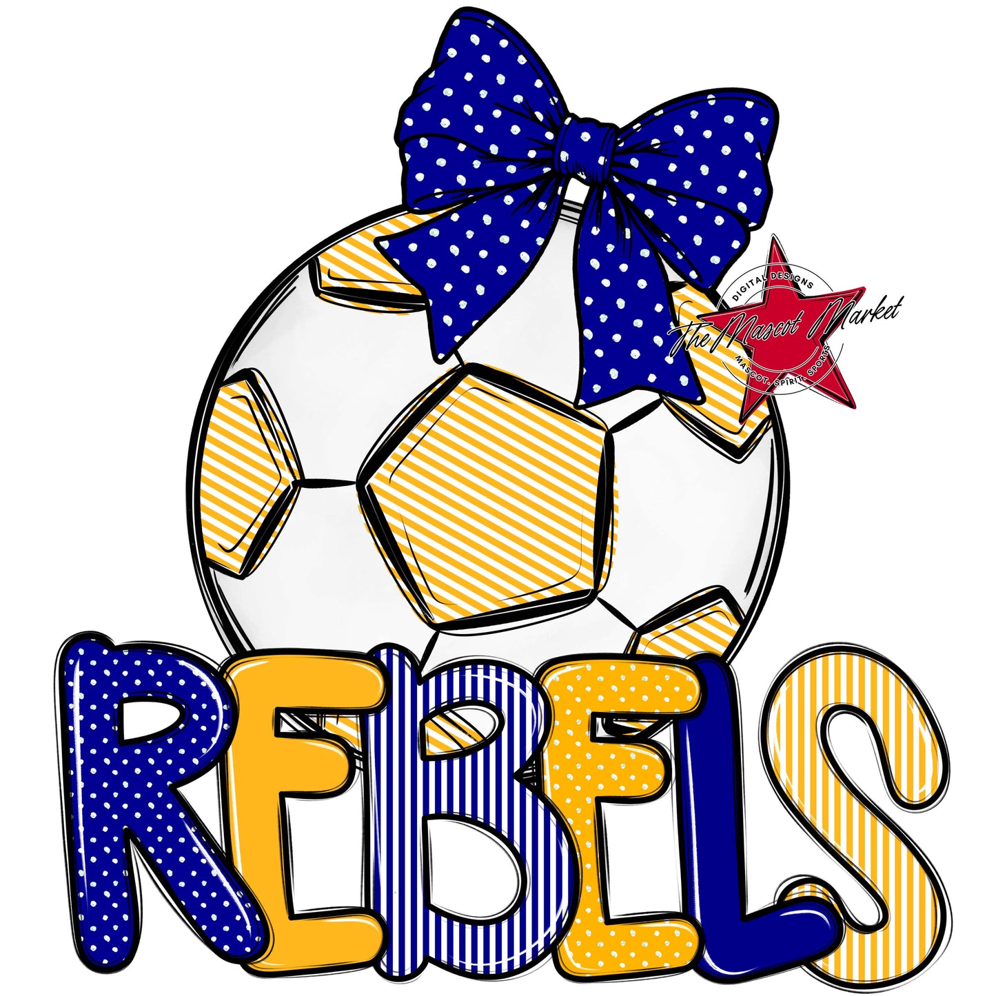 Rebels Soccer Spirit Design-Blue & Yellow