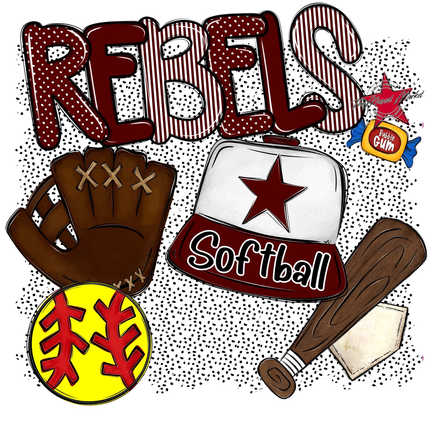 Rebels Softball Spirit-Maroon