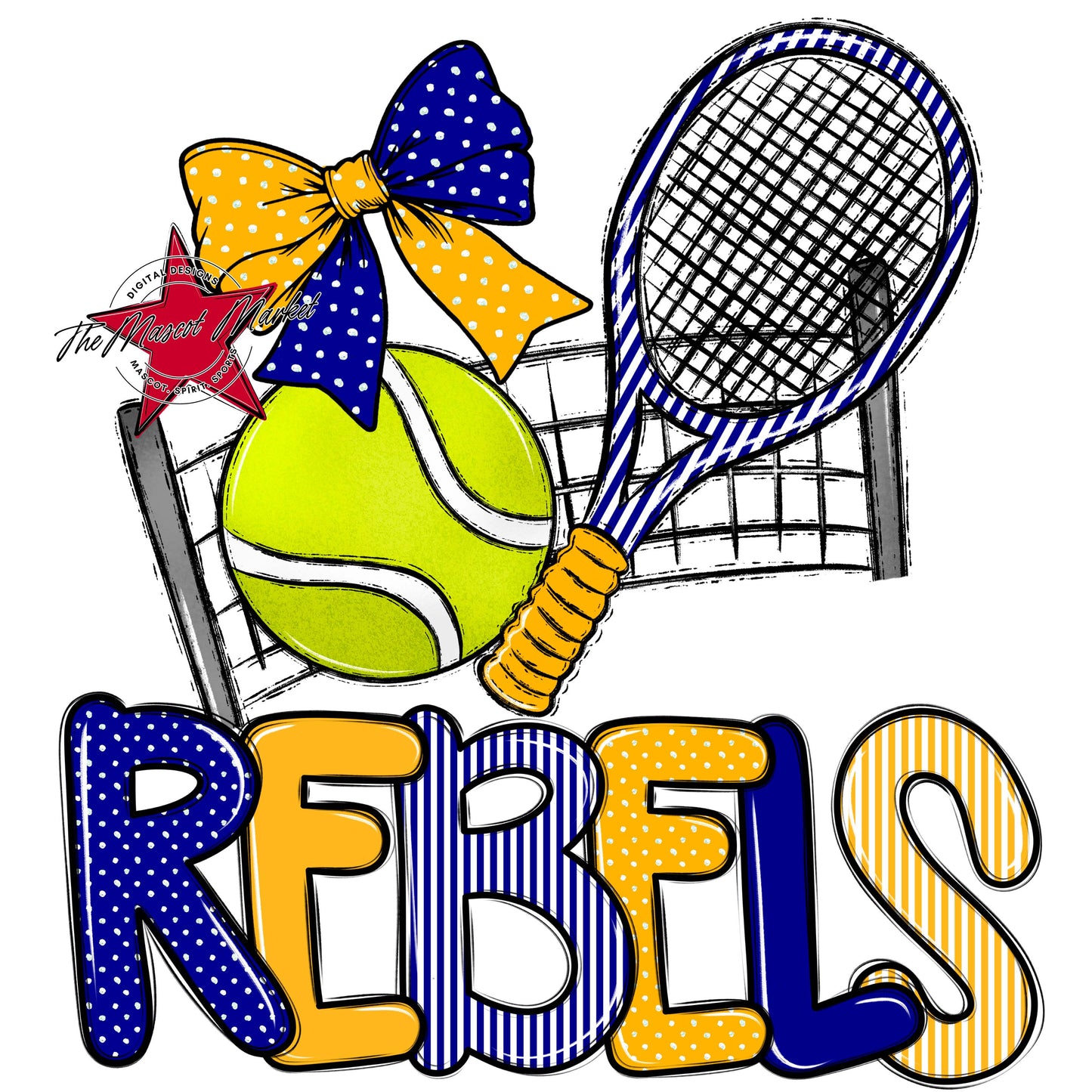 Rebels Tennis Spirit Design-Blue & Yellow