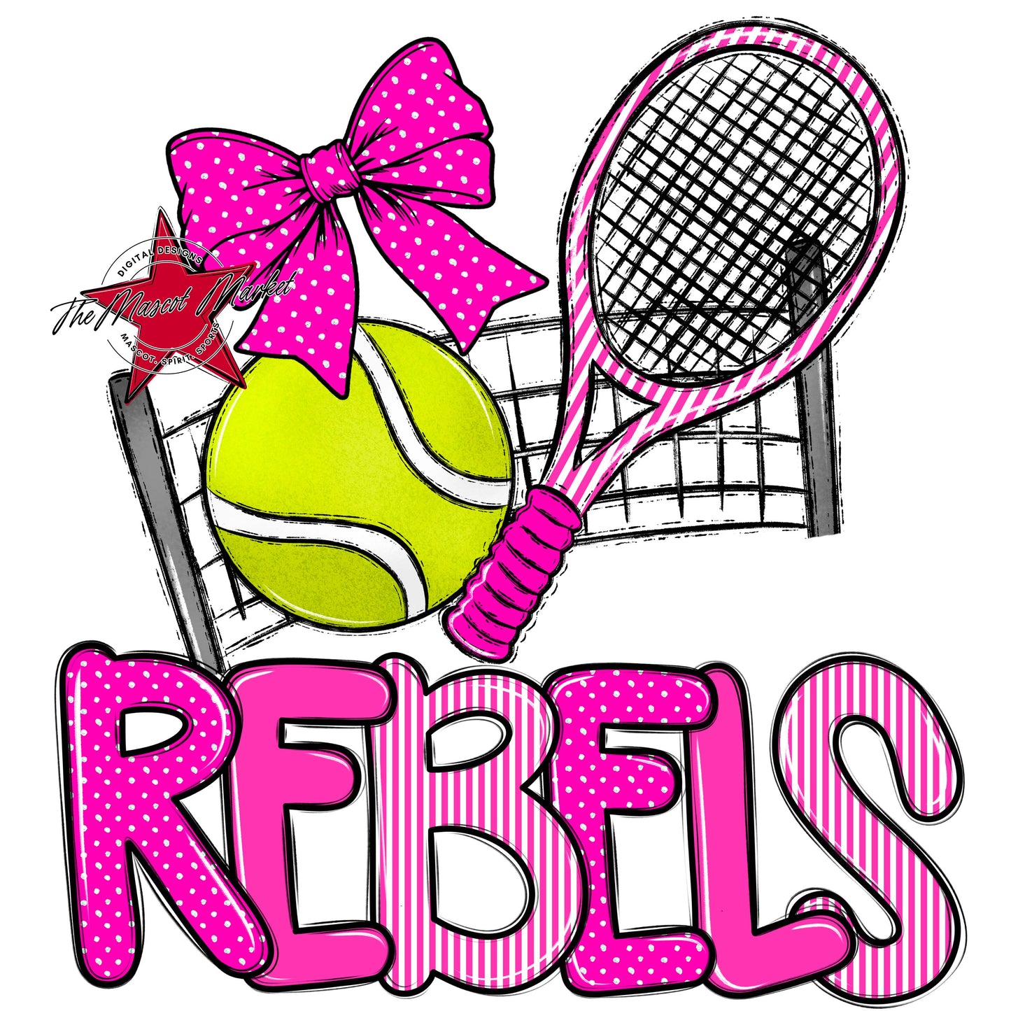 Rebels Tennis Spirit Design-Pink