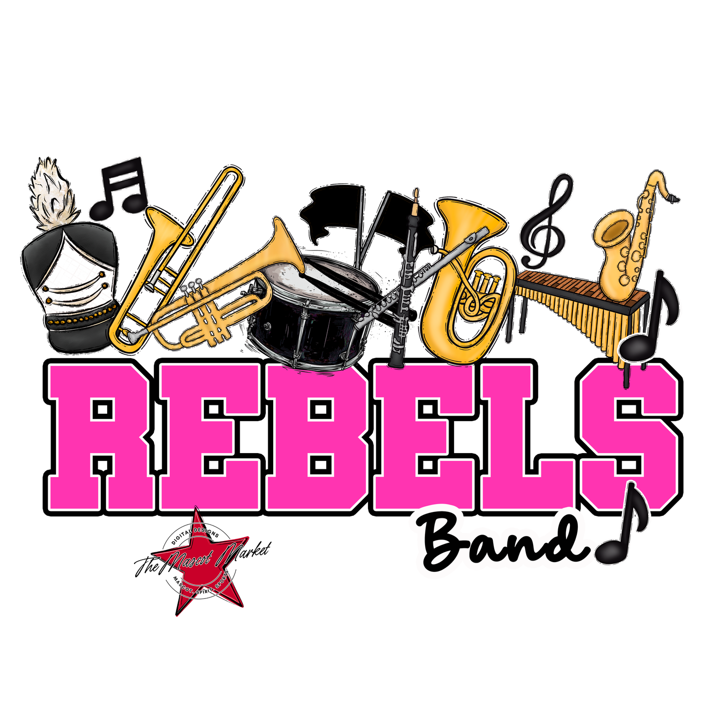 Rebels Varsity Band-Pink