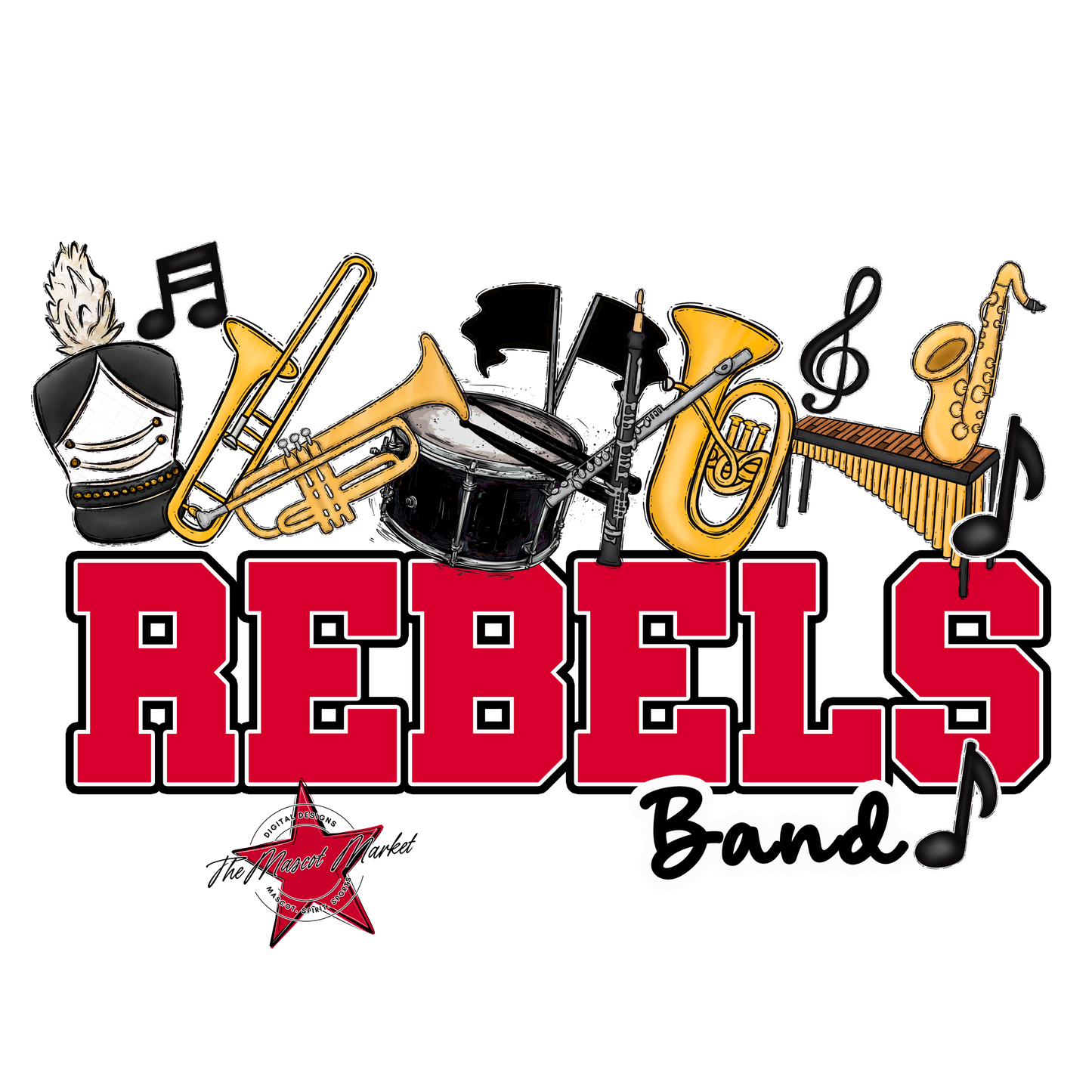 Rebels Varsity Band-Red