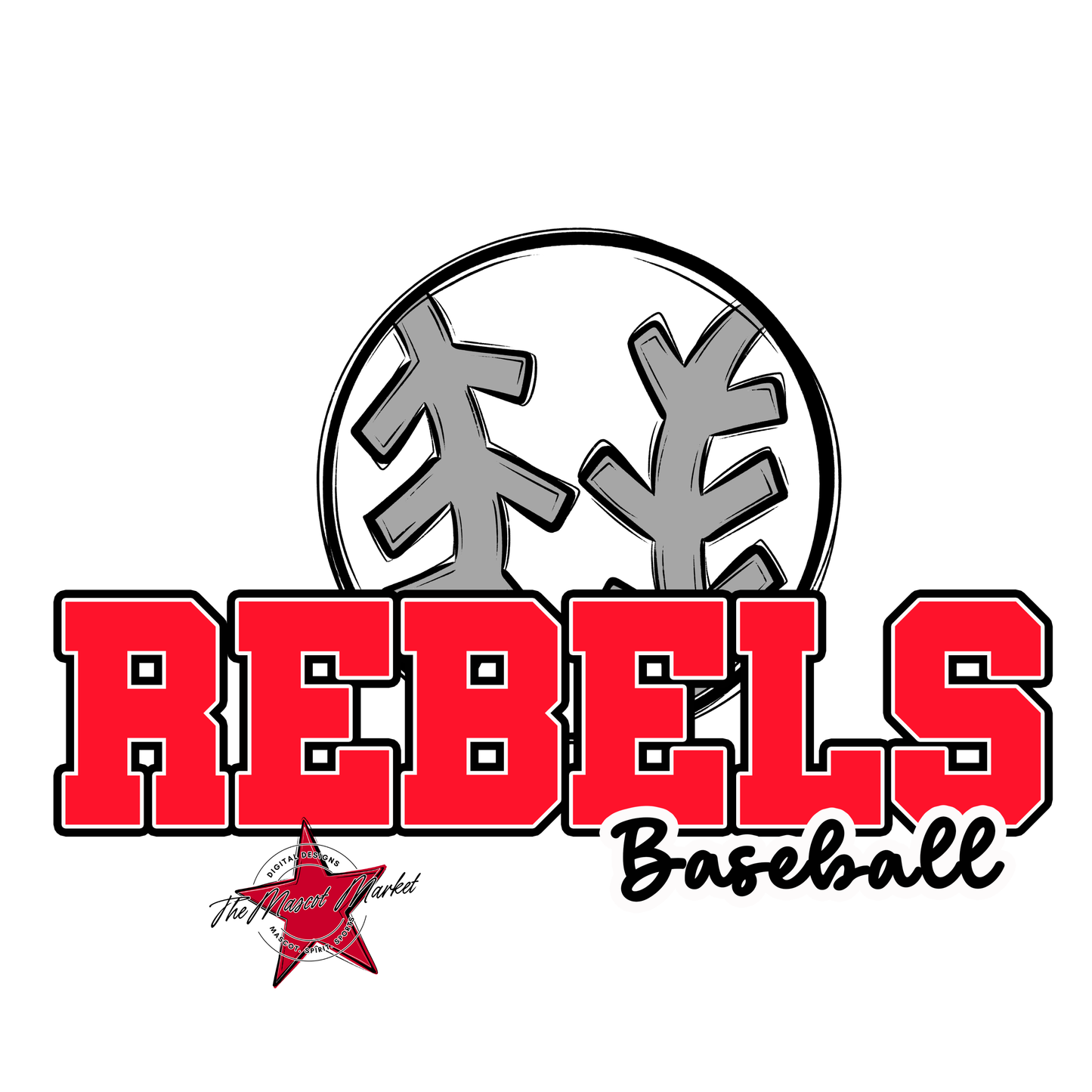 Rebels Varsity Baseball-Bright Red