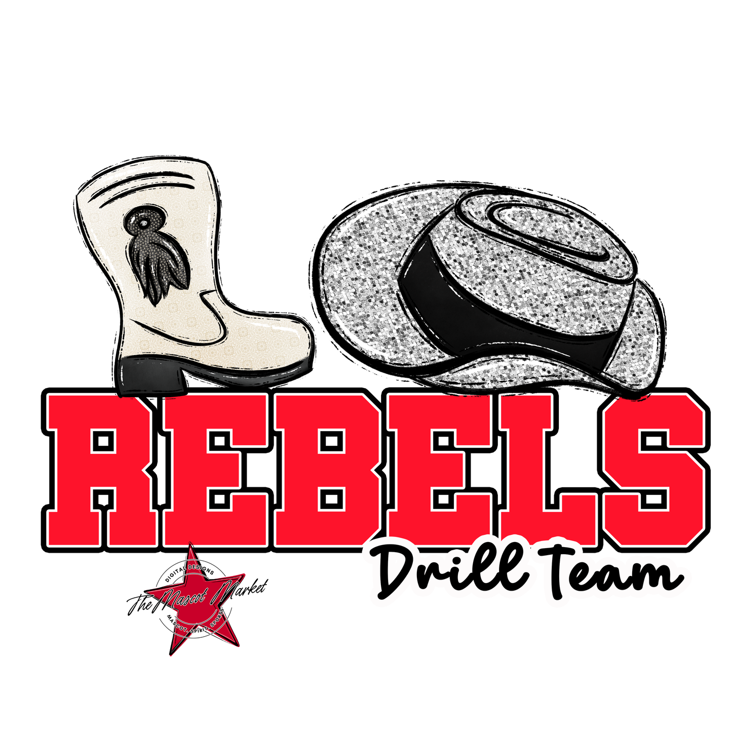 Rebels Varsity Drillteam-Bright Red