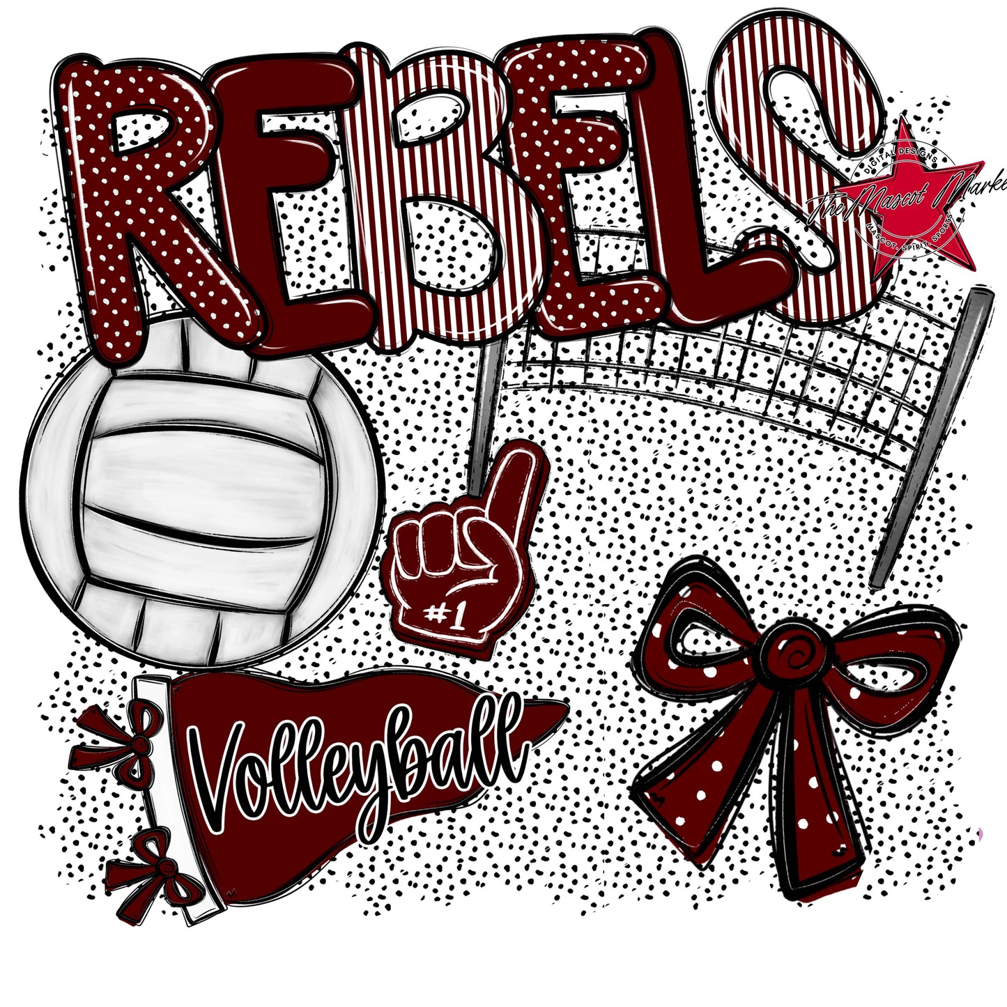 Rebels Volleyball Spirit-Maroon