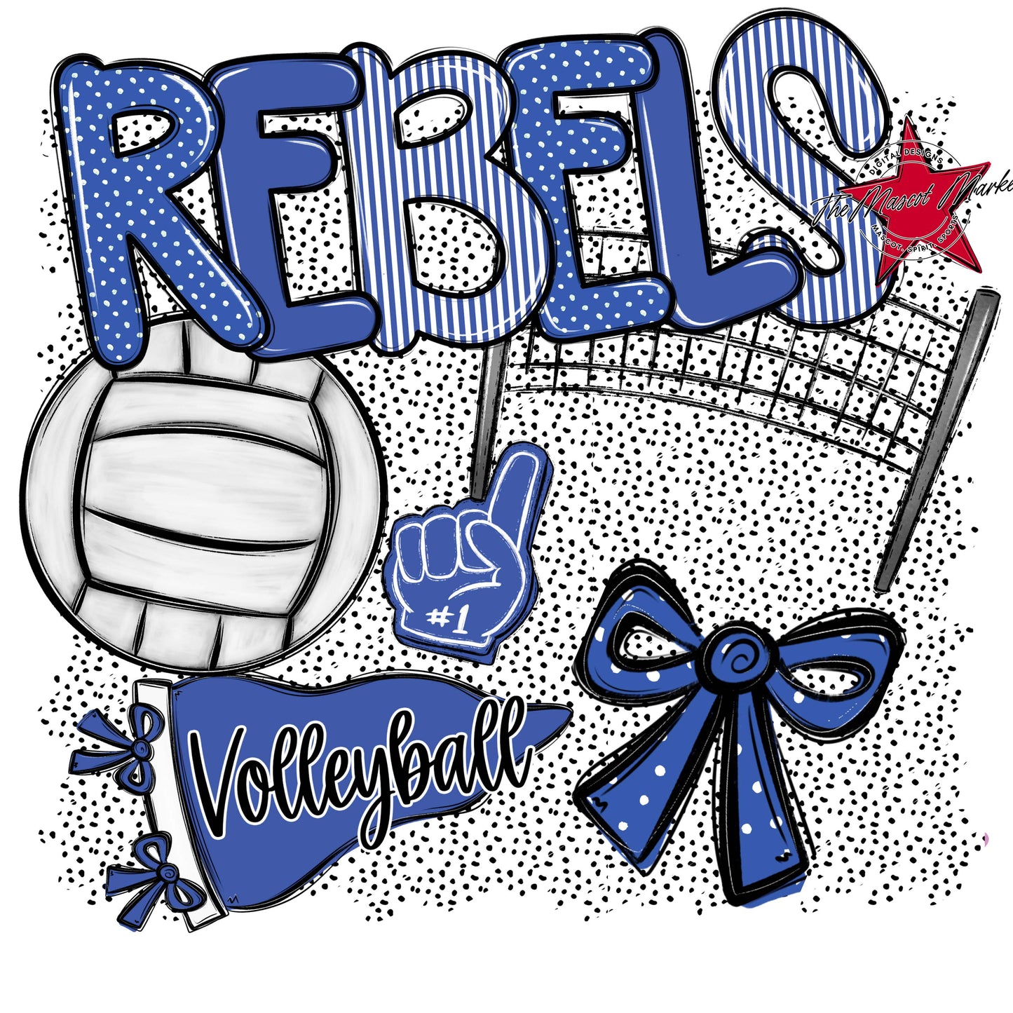 Rebels Volleyball Spirit-Off Blue