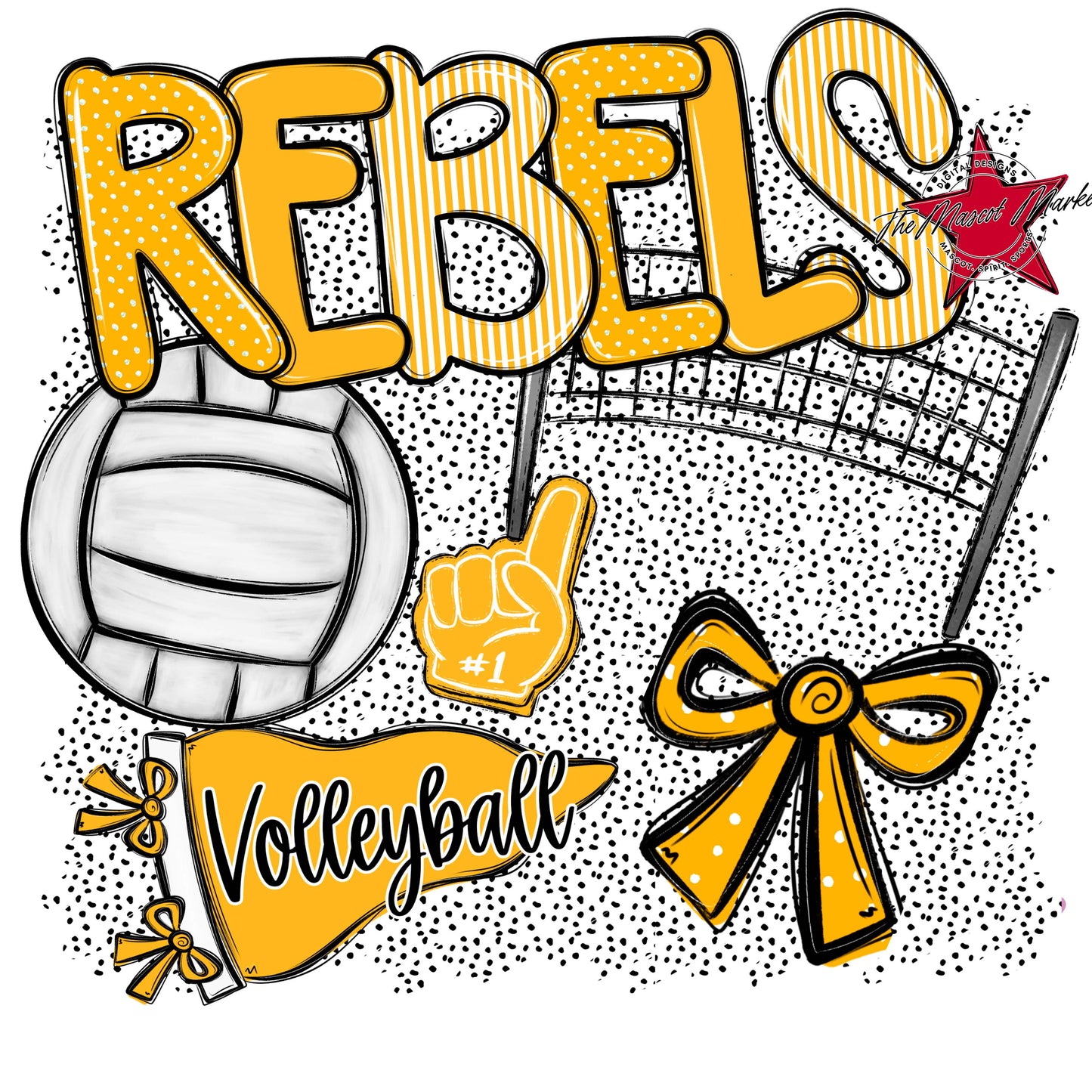 Rebels Volleyball Spirit-Yellow