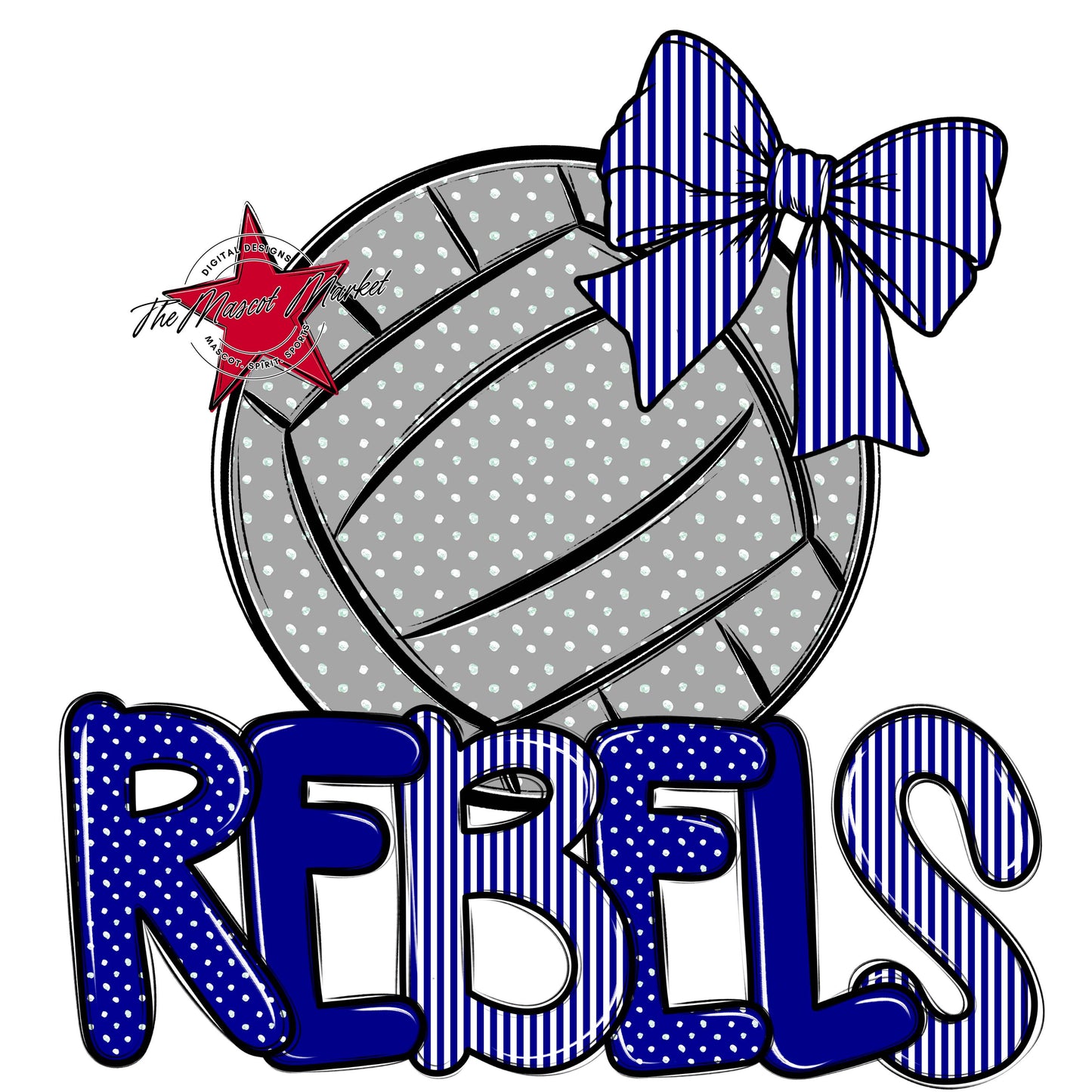Rebels Volleyball Spirit Design-Blue