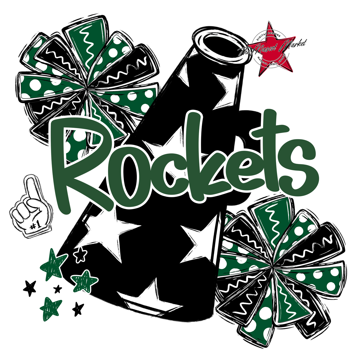 Rockets Alpha Megaphone Design-Green