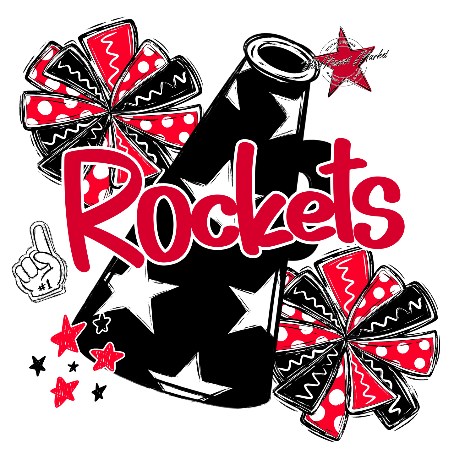 Rockets Alpha Megaphone Design-Red