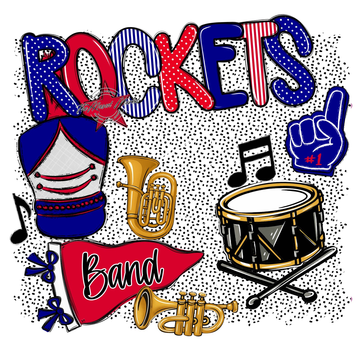 Rockets Band Spirit-Blue & Red