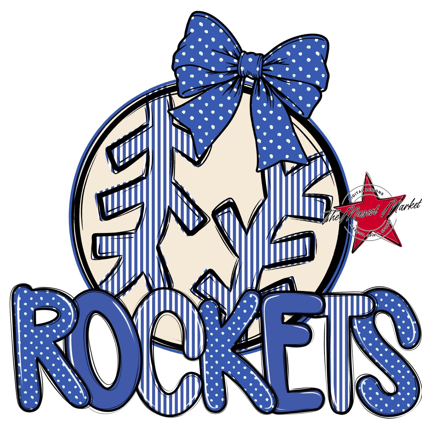 Rockets Baseball-Softball Spirit Design-Off Blue