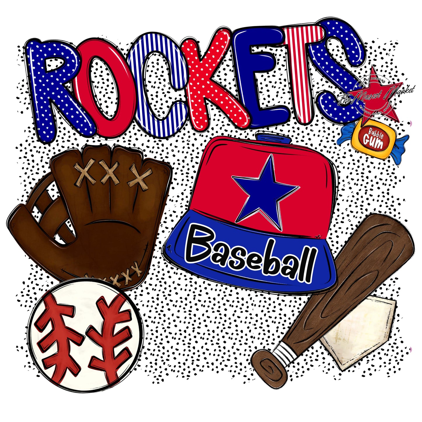 Rockets Baseball Spirit-Blue & Red